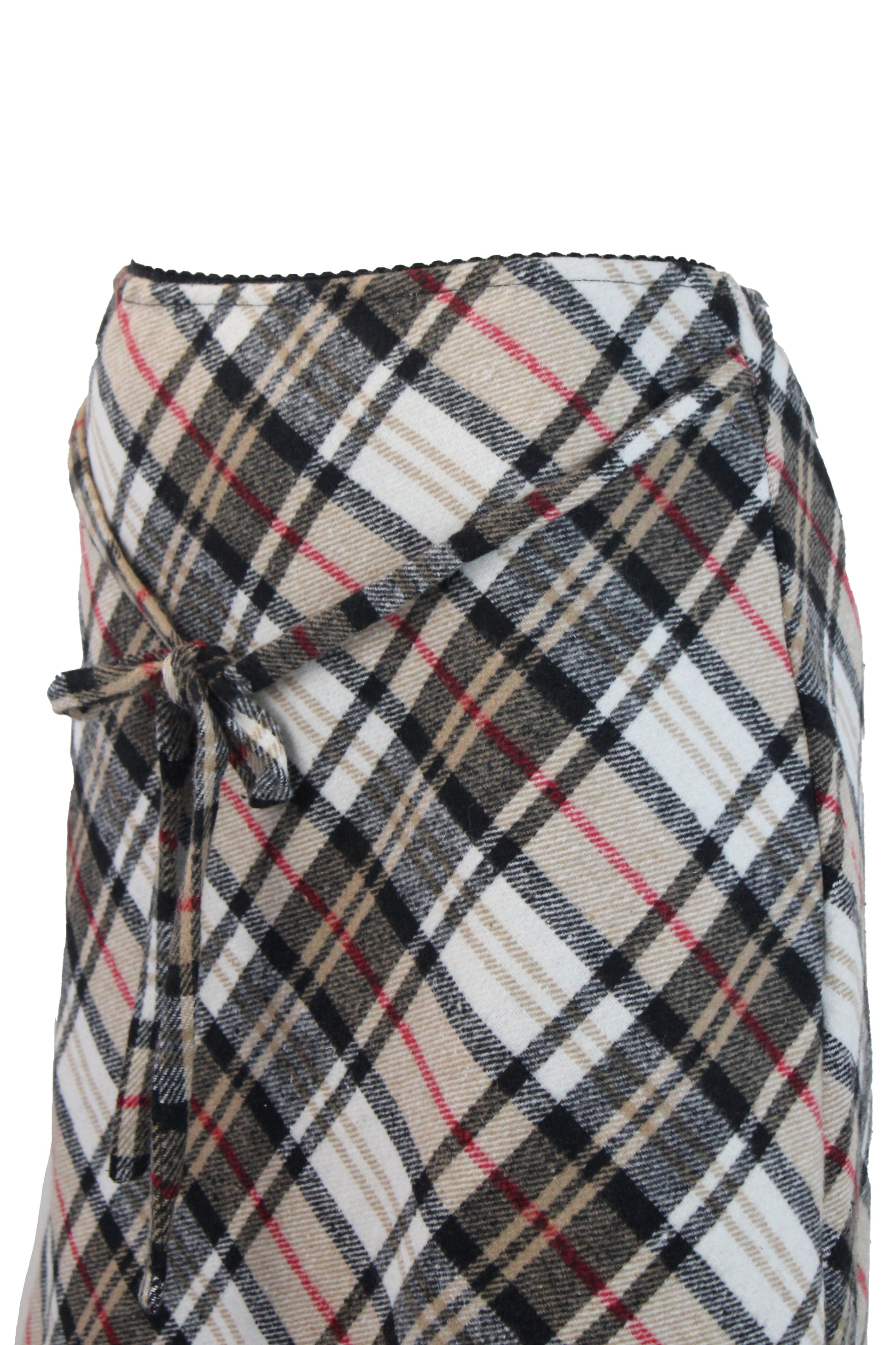 FF2201 Falda de Franela a Cuadros con Listón