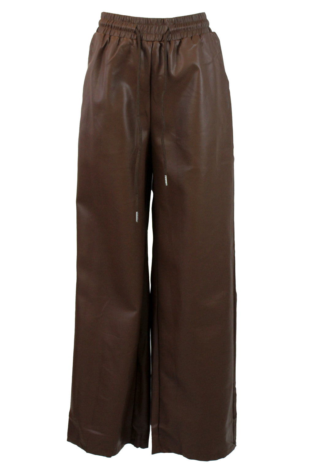 CLOL-30554 Pantalón Vinipiel Pierna Ancha con Elástico