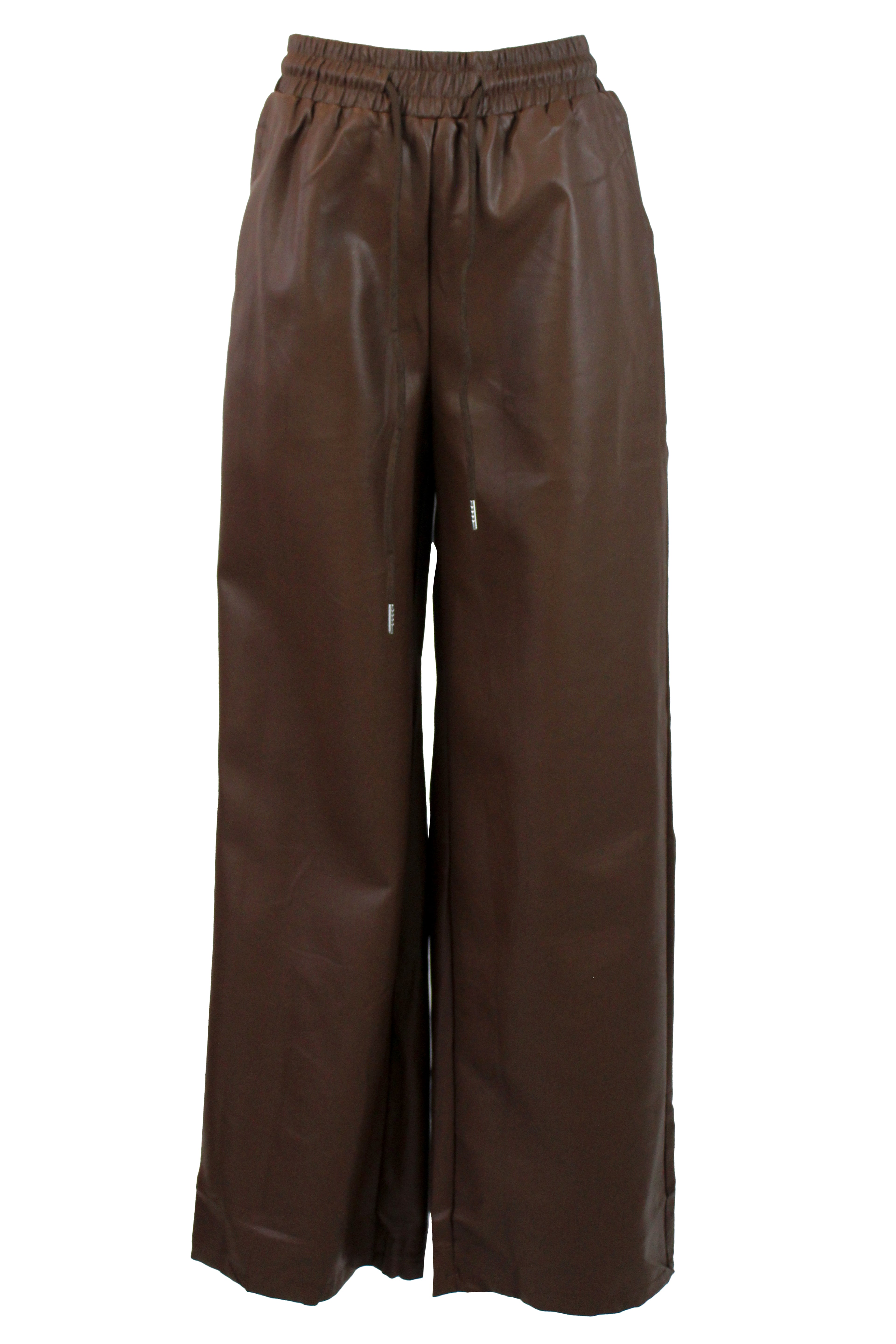 CLOL-30554 Pantalón Vinipiel Pierna Ancha con Elástico