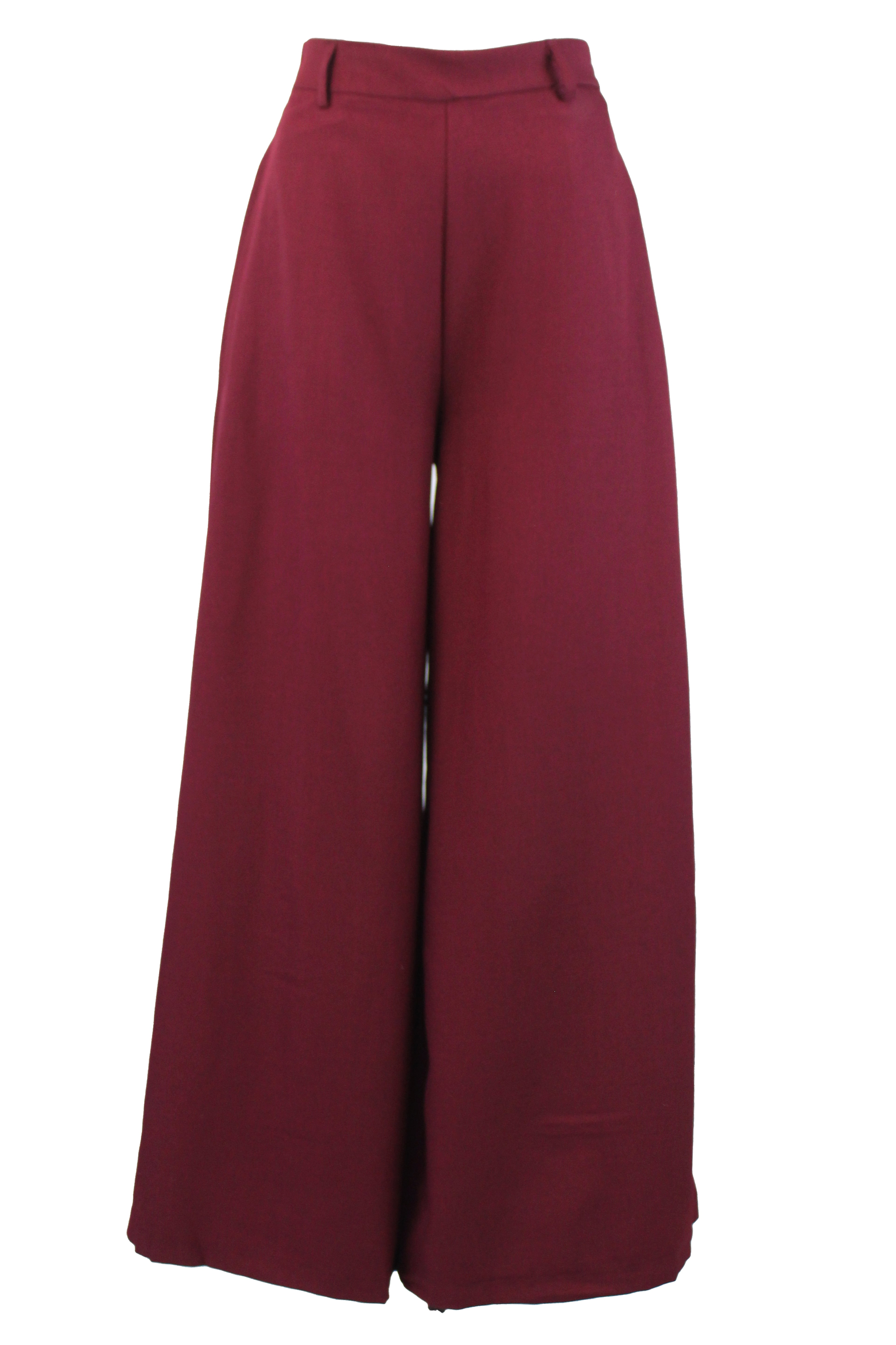 T3428 Pantalón Pierna Ancha Mitad Pretina Mitad Elástico