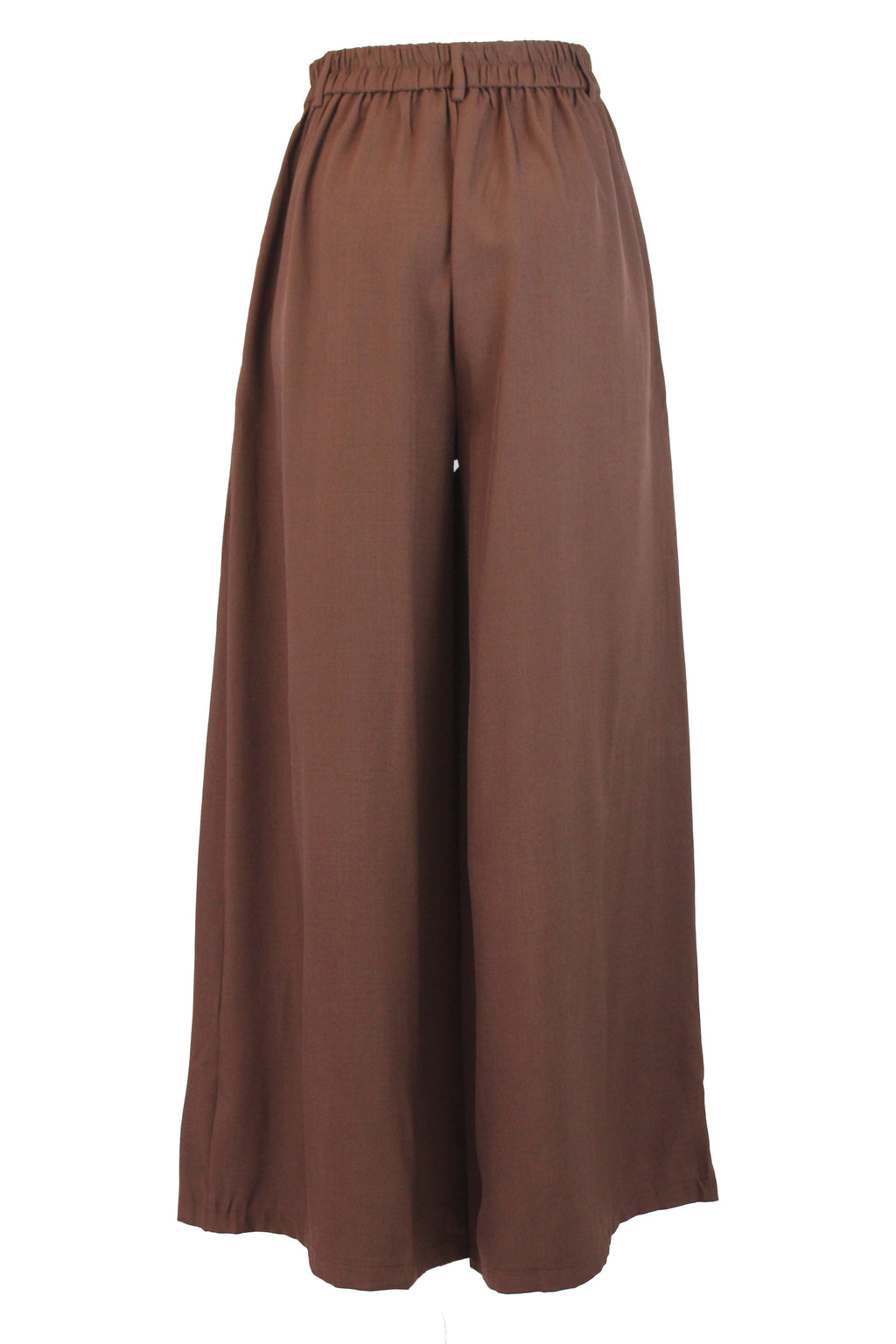 T3428 Pantalón Pierna Ancha Mitad Pretina Mitad Elástico