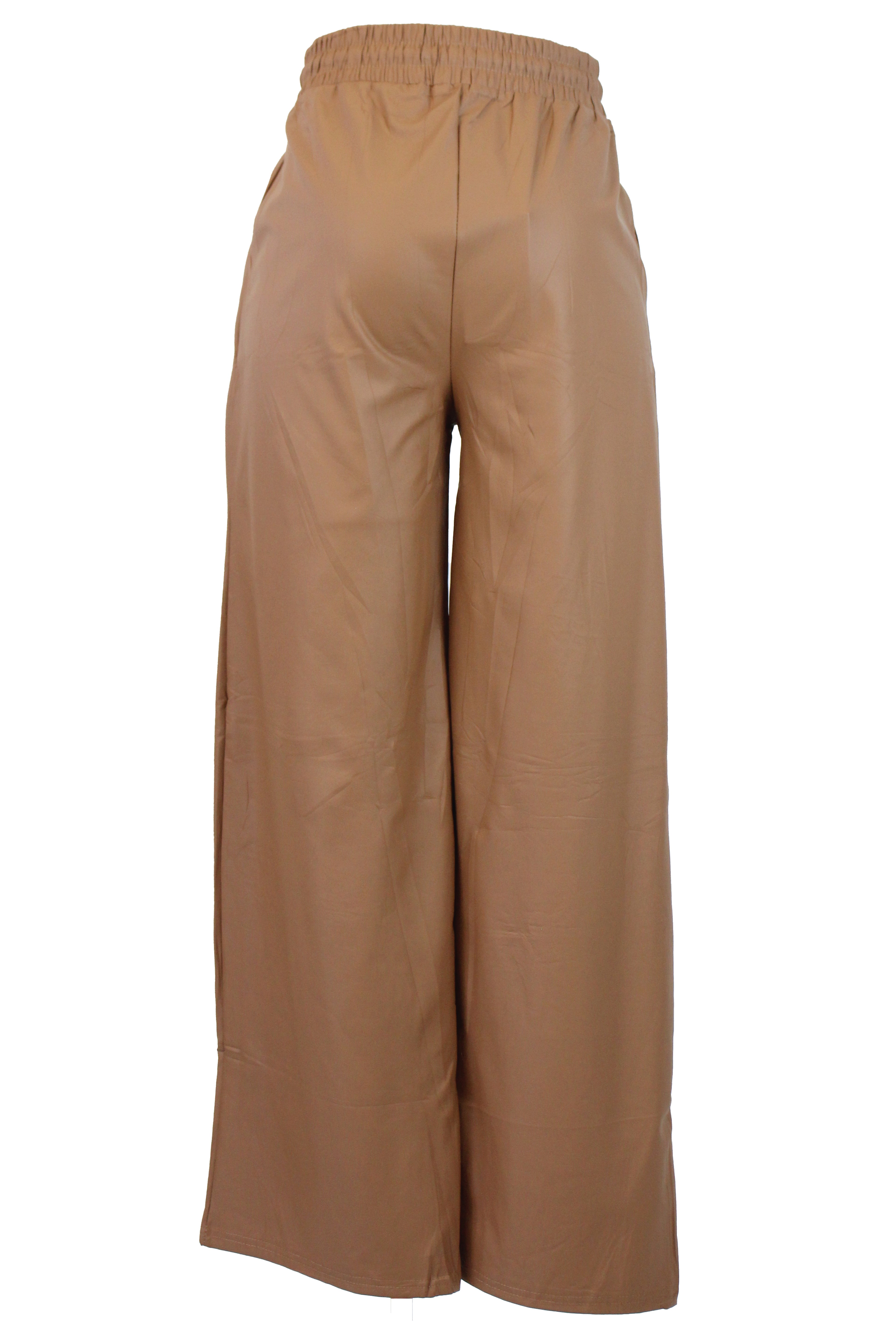 CLOL-30554 Pantalón Vinipiel Pierna Ancha con Elástico