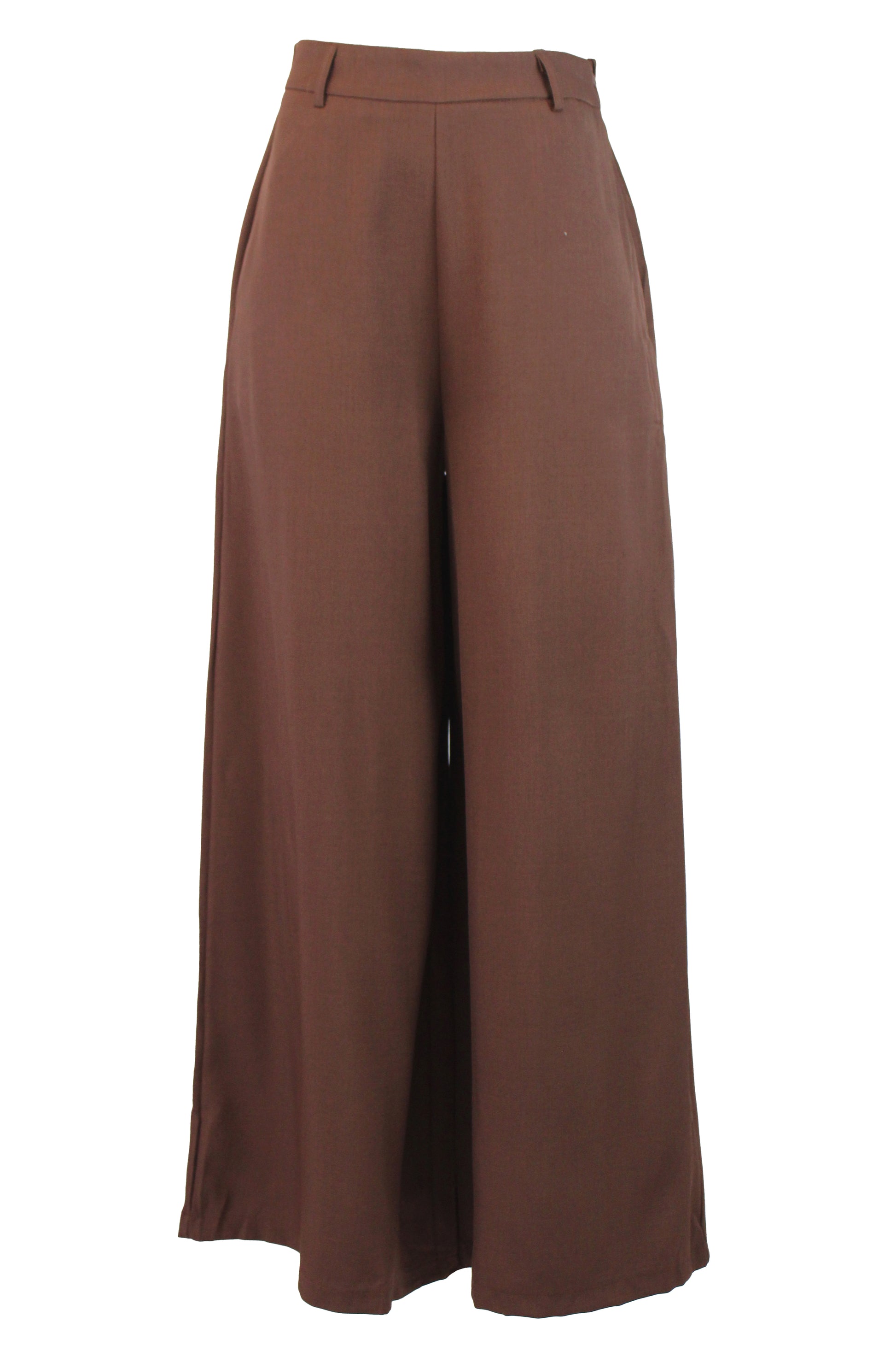 T3428 Pantalón Pierna Ancha Mitad Pretina Mitad Elástico