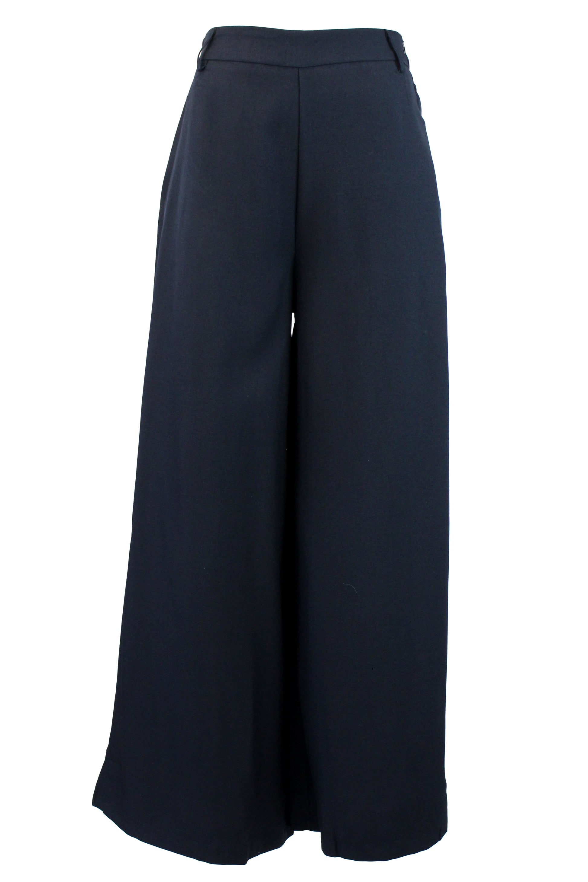 T3428 Pantalón Pierna Ancha Mitad Pretina Mitad Elástico