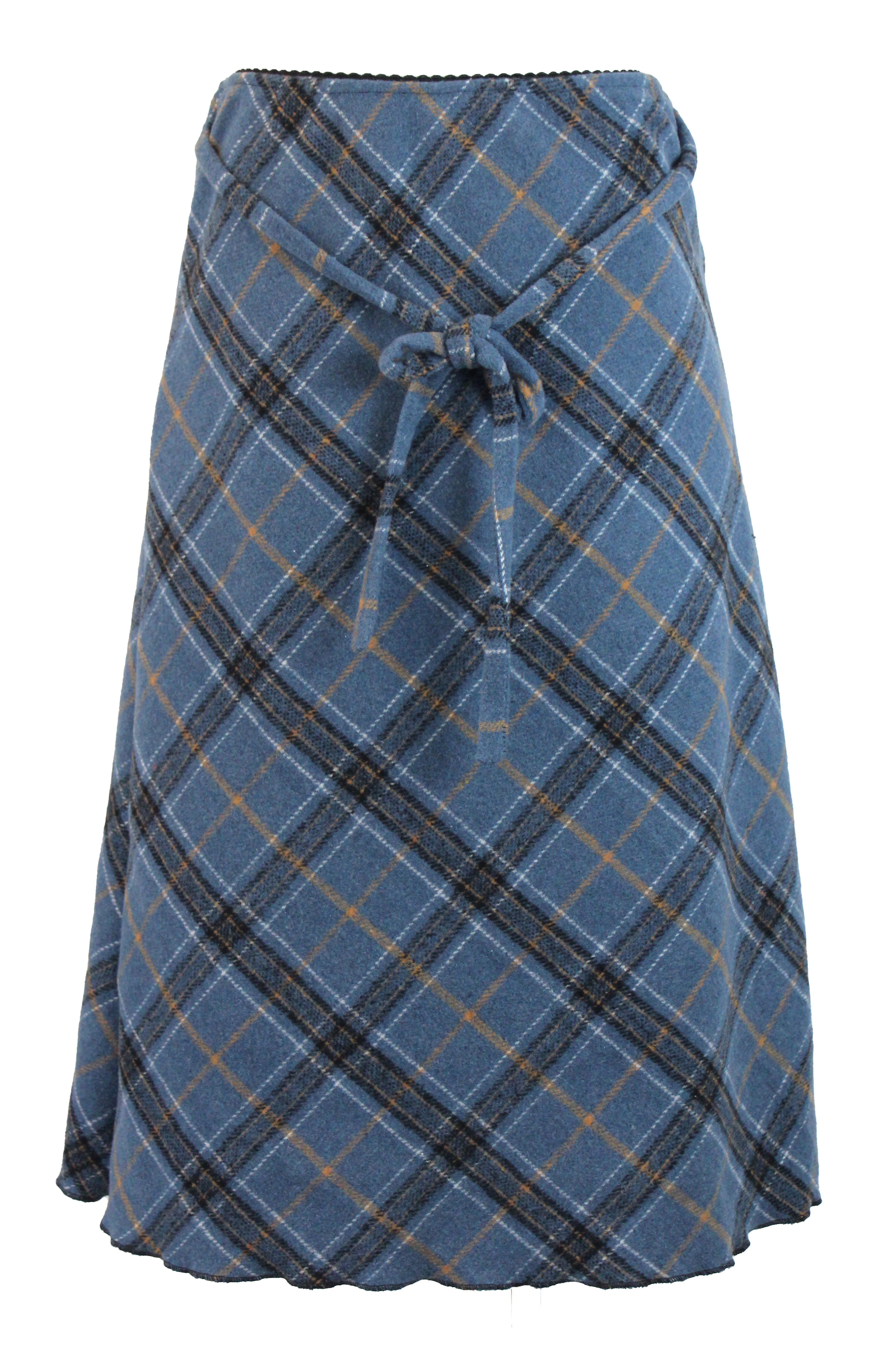 FF2201 Falda de Franela a Cuadros con Listón