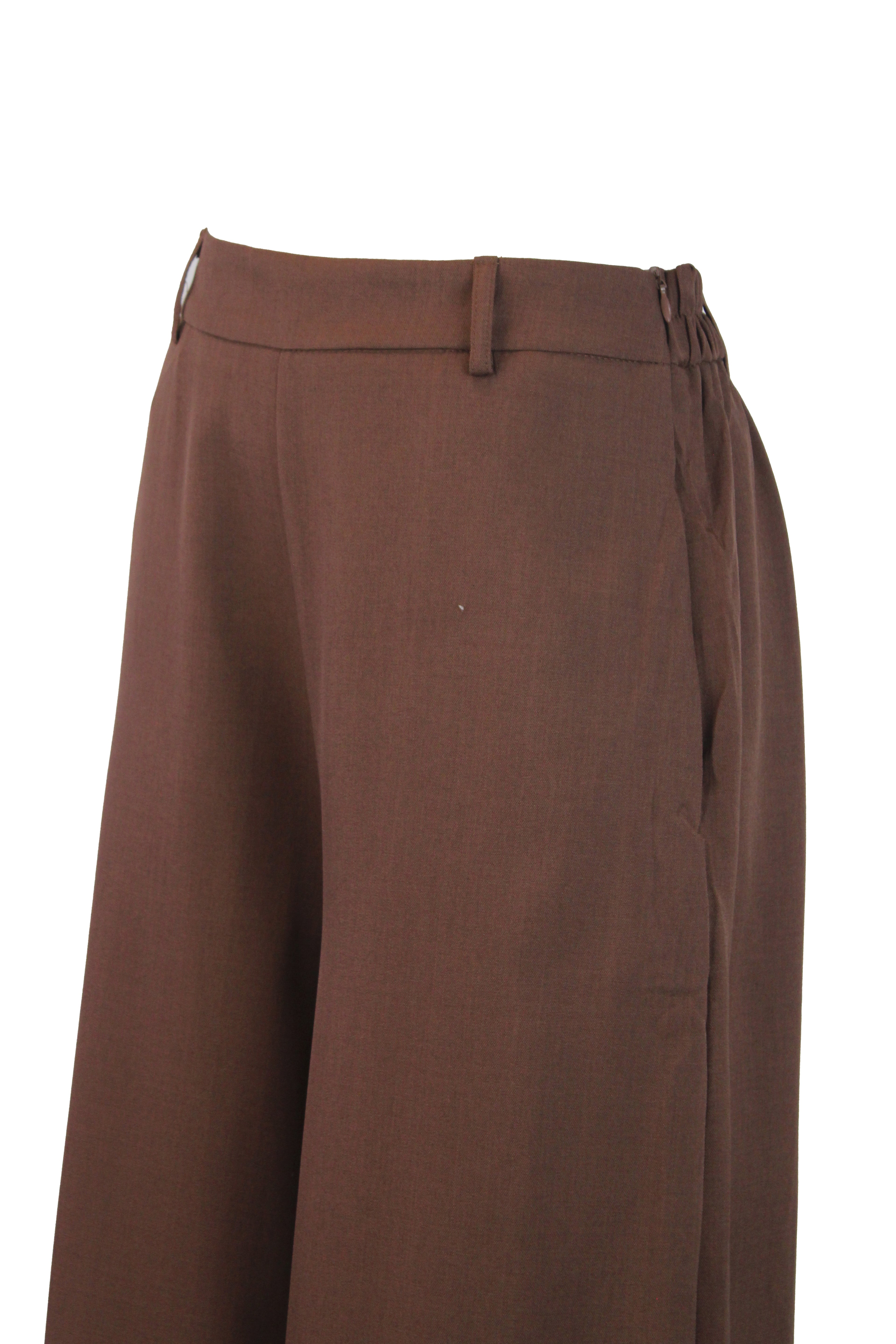 T3428 Pantalón Pierna Ancha Mitad Pretina Mitad Elástico