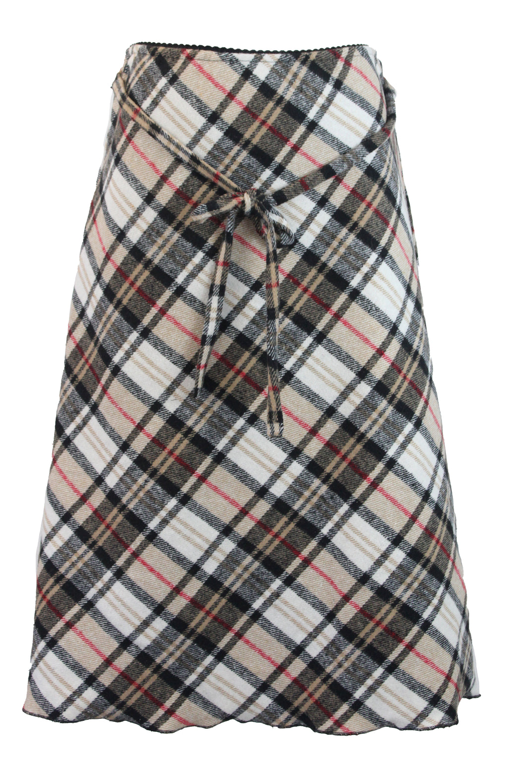 FF2201 Falda de Franela a Cuadros con Listón
