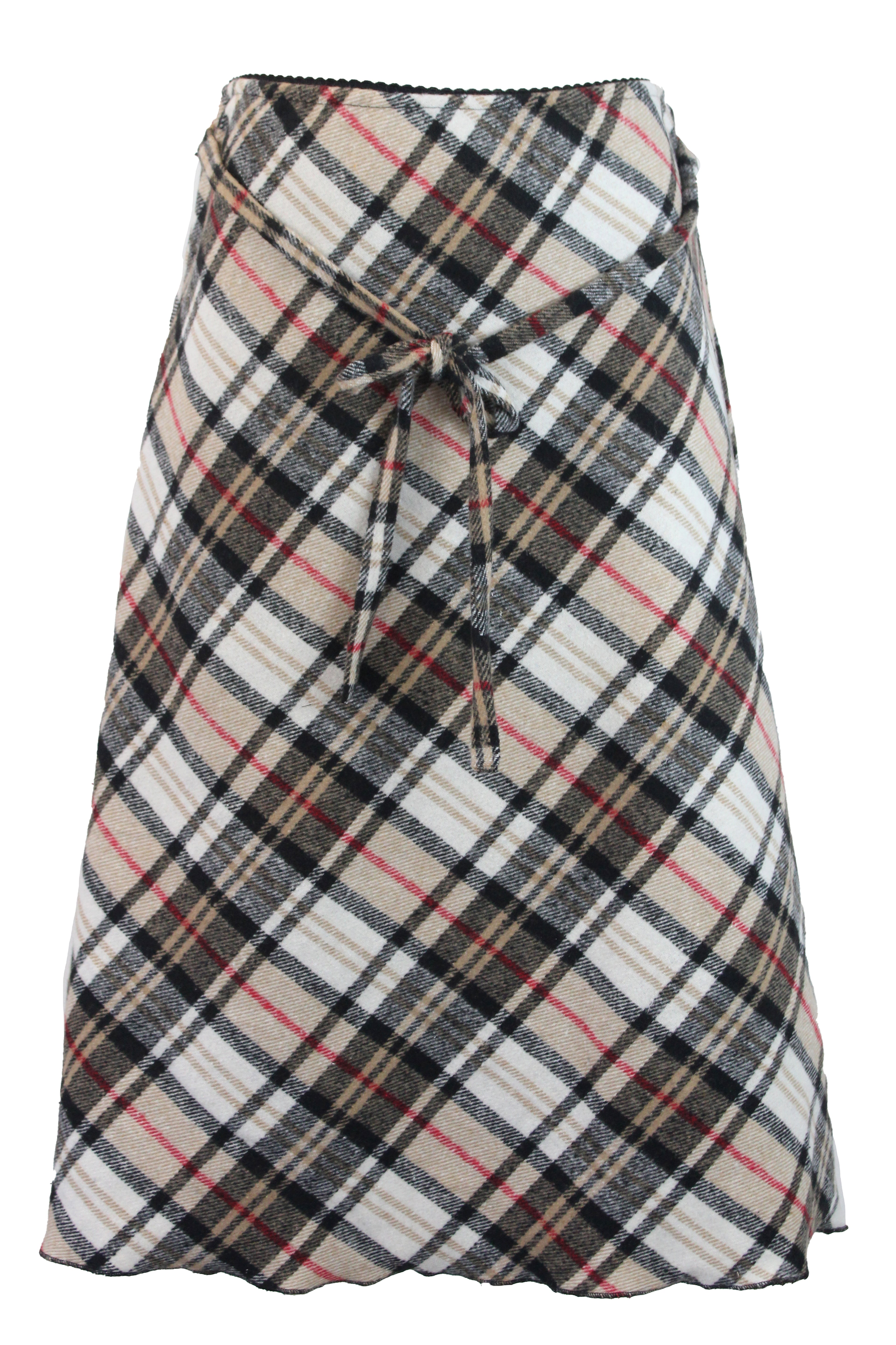 FF2201 Falda de Franela a Cuadros con Listón