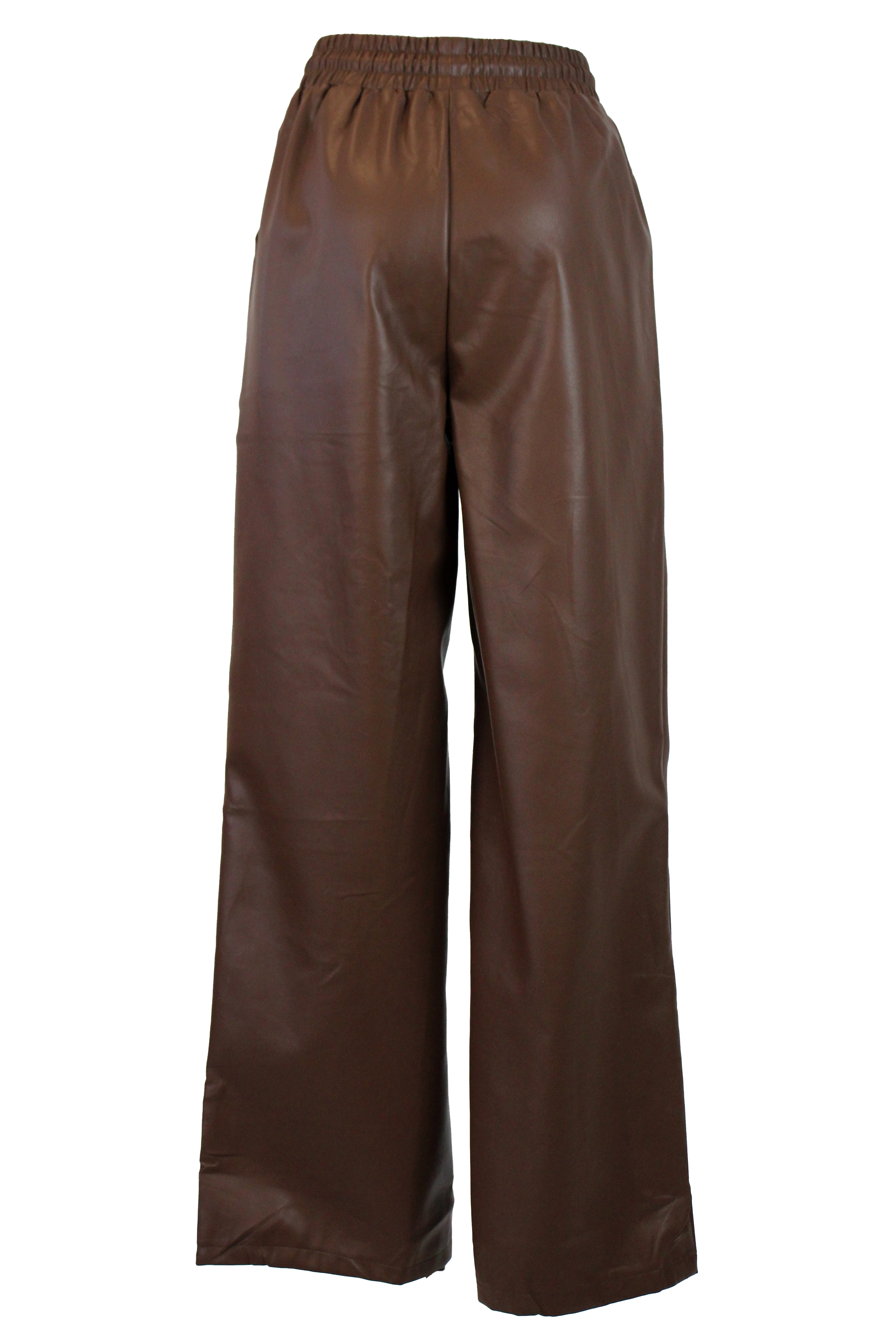 PS969 Pantalón Vinipiel Pierna Recta con Elástico