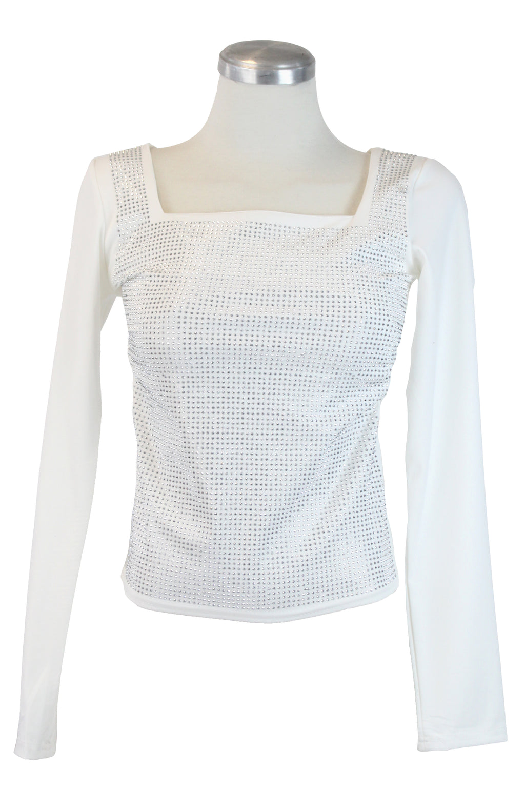 DS3182 Blusa Tipo Licra con Brillos Manga Larga