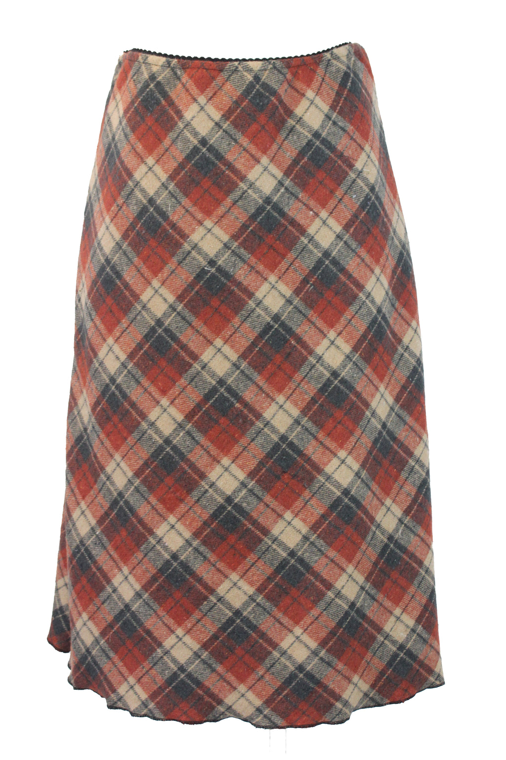 FF2201 Falda de Franela a Cuadros con Listón