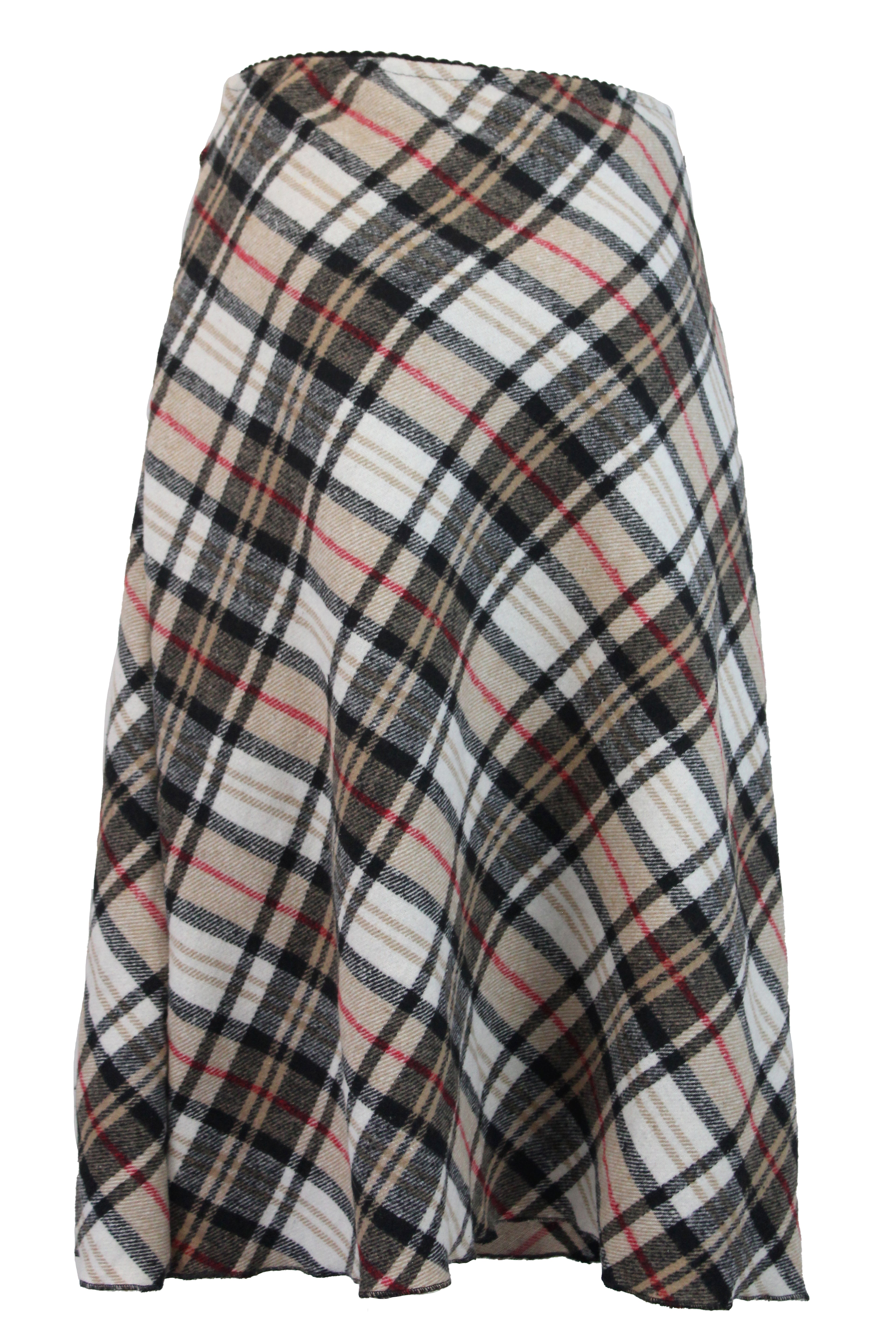 FF2201 Falda de Franela a Cuadros con Listón