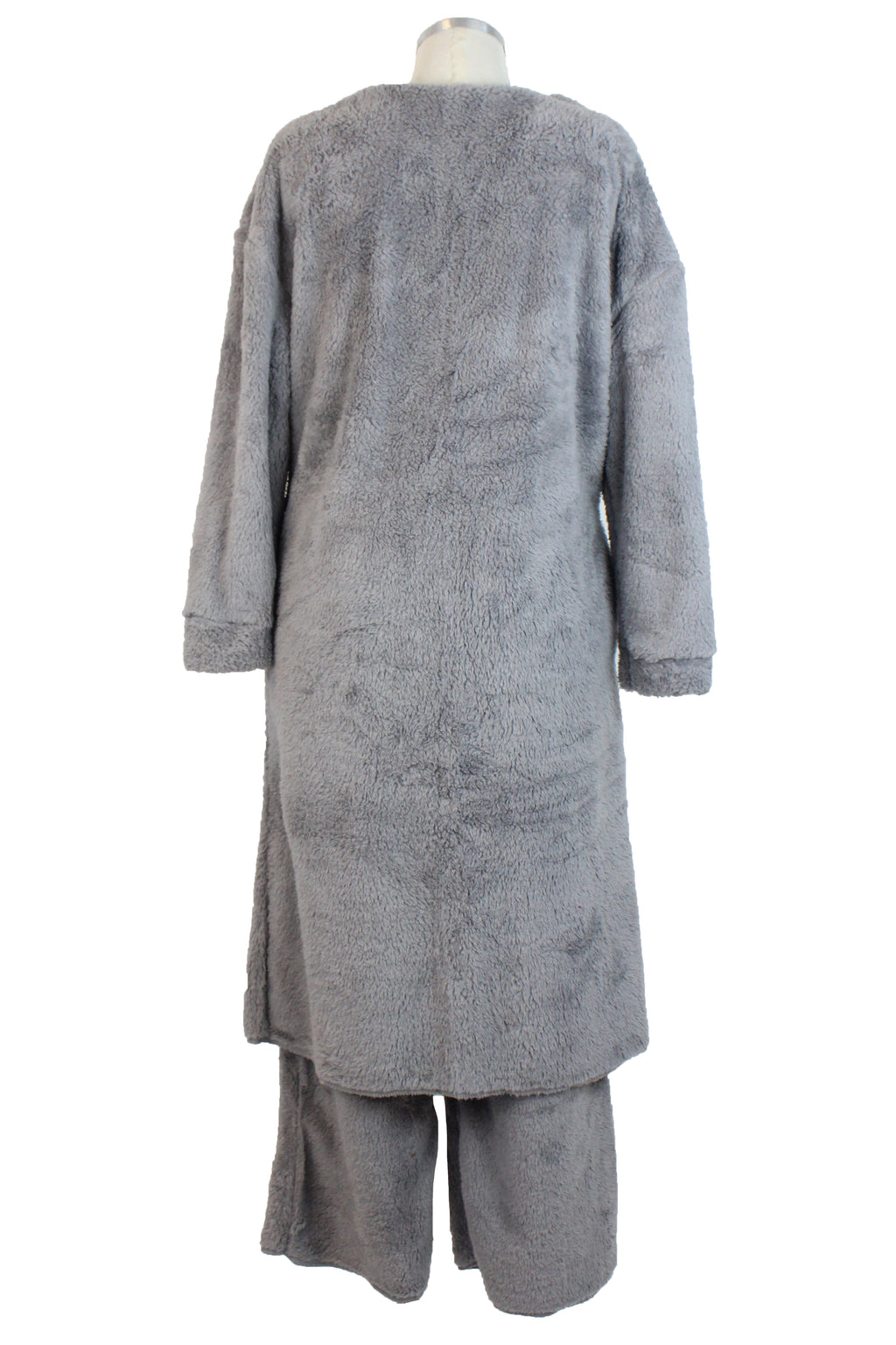 Set4532 Conjunto Peluche Abrigo Largo y Pantalon
