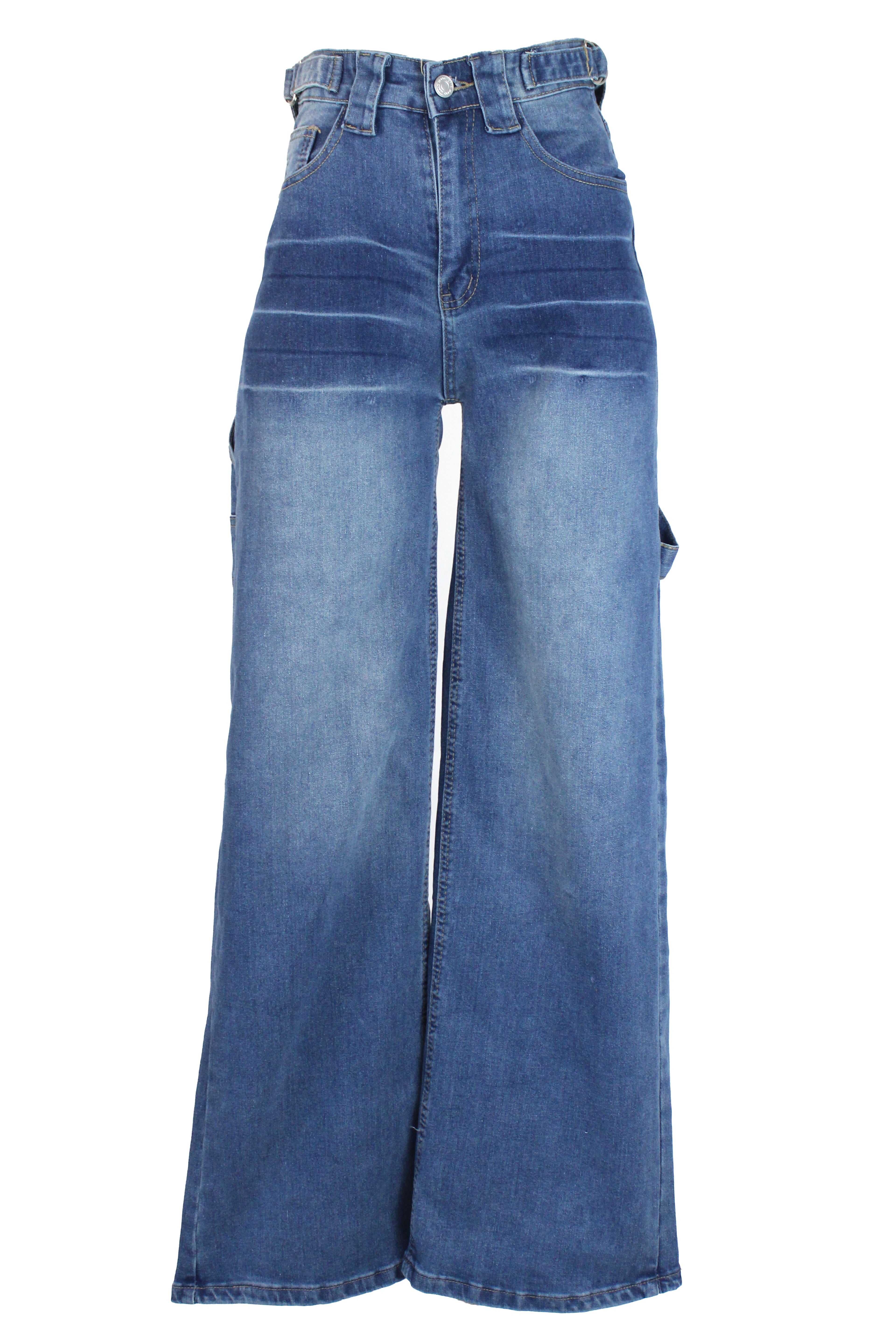 FA-4783 Pantalón de Mezclilla Pierna Recta Cinta con Anillo Metálico