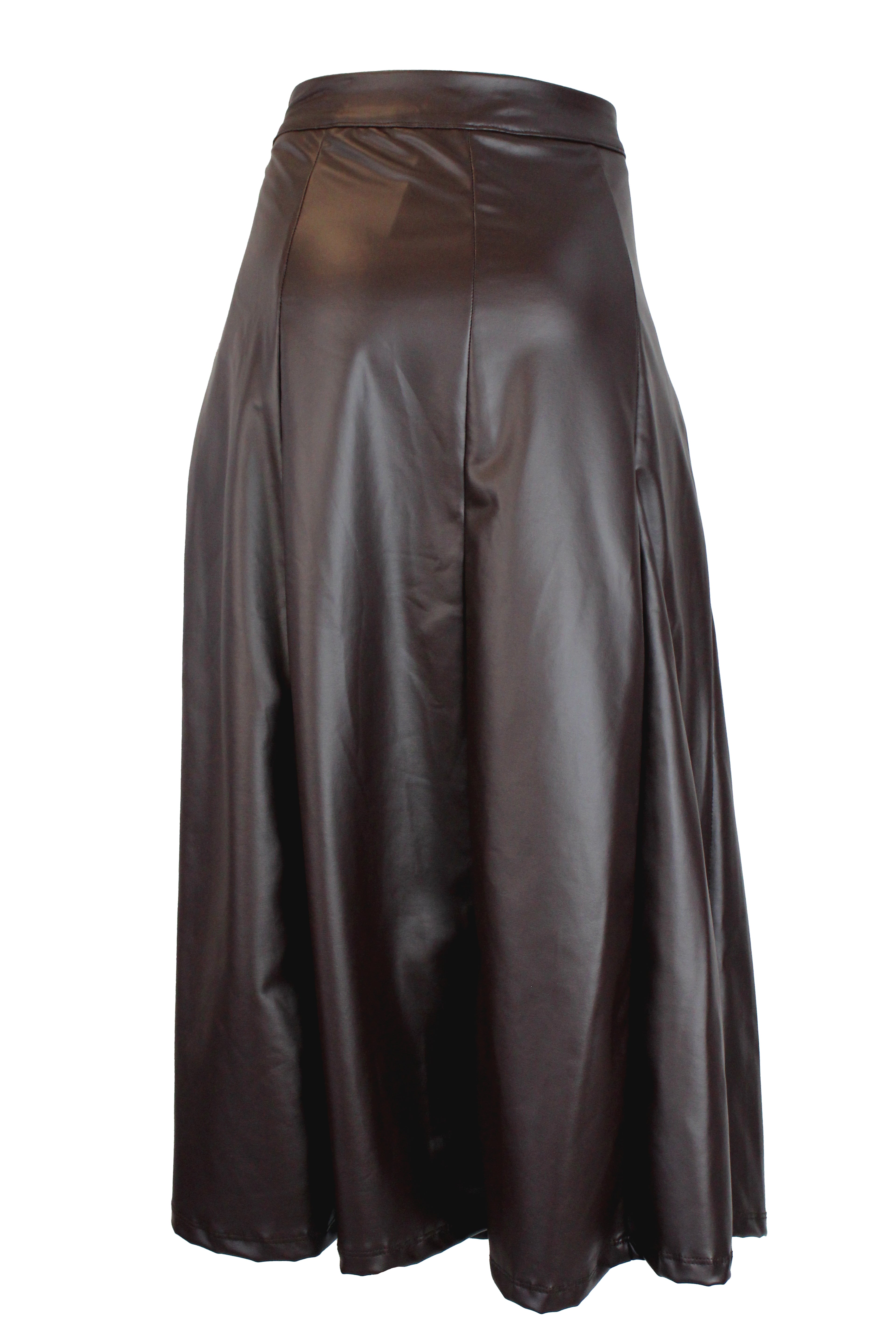 2667 Falda de Vinipiel Suelta con Hebilla de Círculos Entrelazados