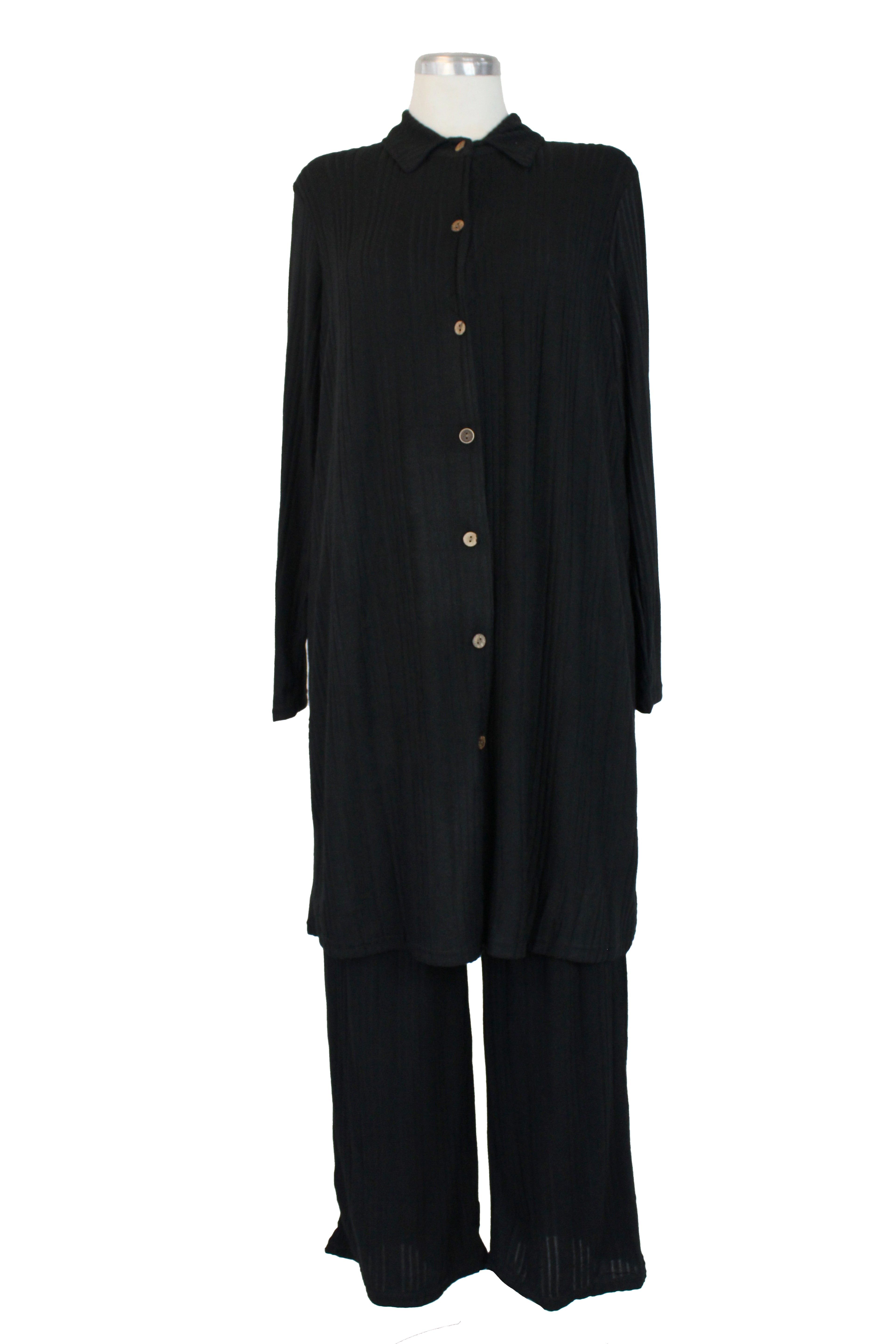 PTSET71 Conjunto Rayado Blusón con Botones