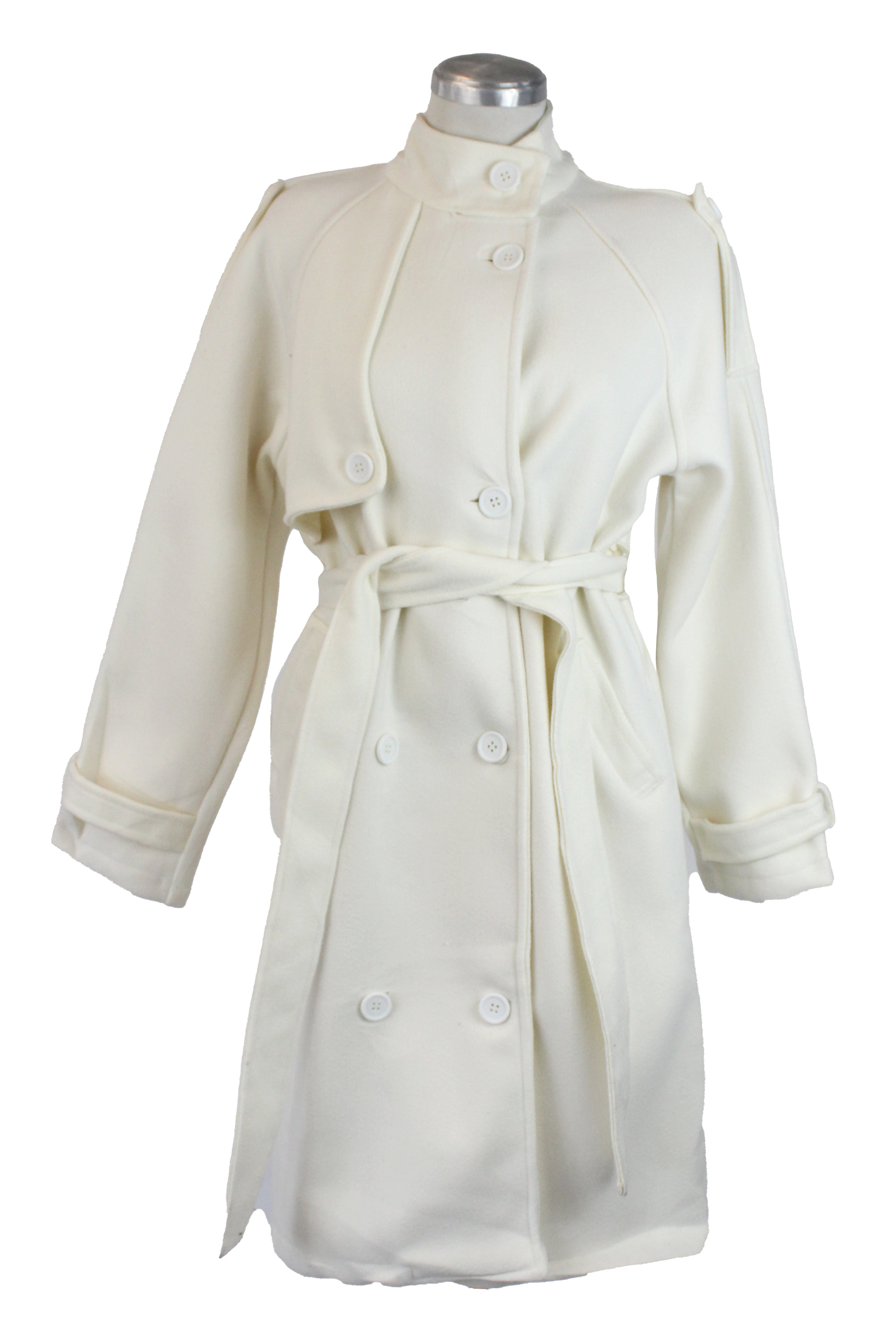 JQ-61150 Saco Largo Afelpado con Bolsos y Botones