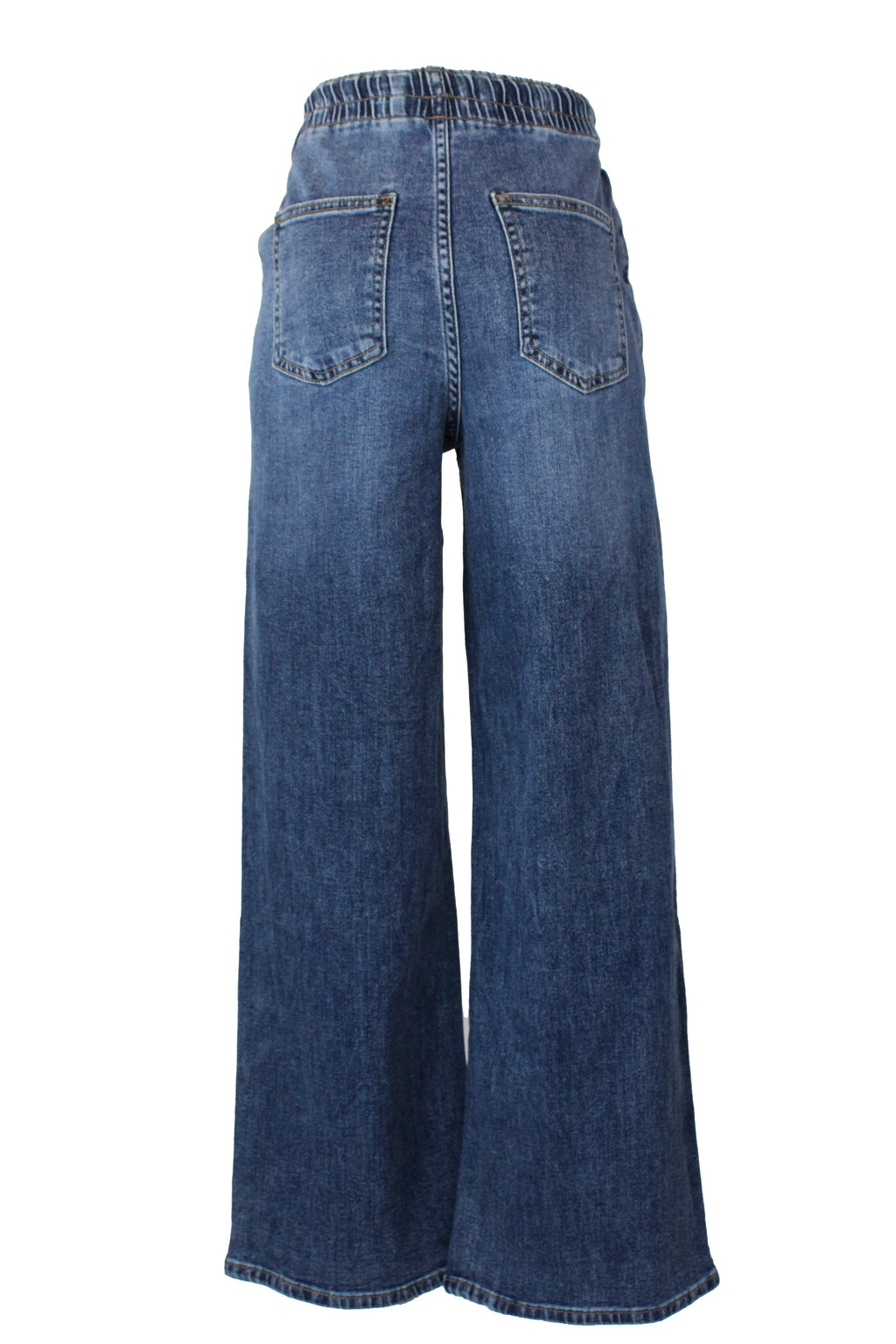 BQ2036 Pantalón de Mezclilla Recto con Elástico