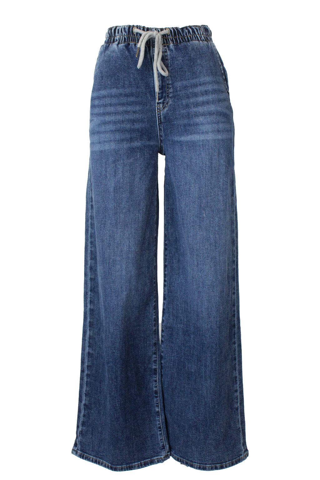 BQ2036 Pantalón de Mezclilla Recto con Elástico