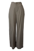 YS39 Pantalón Recto Rayado Mitad Pretina Mitad Elástico