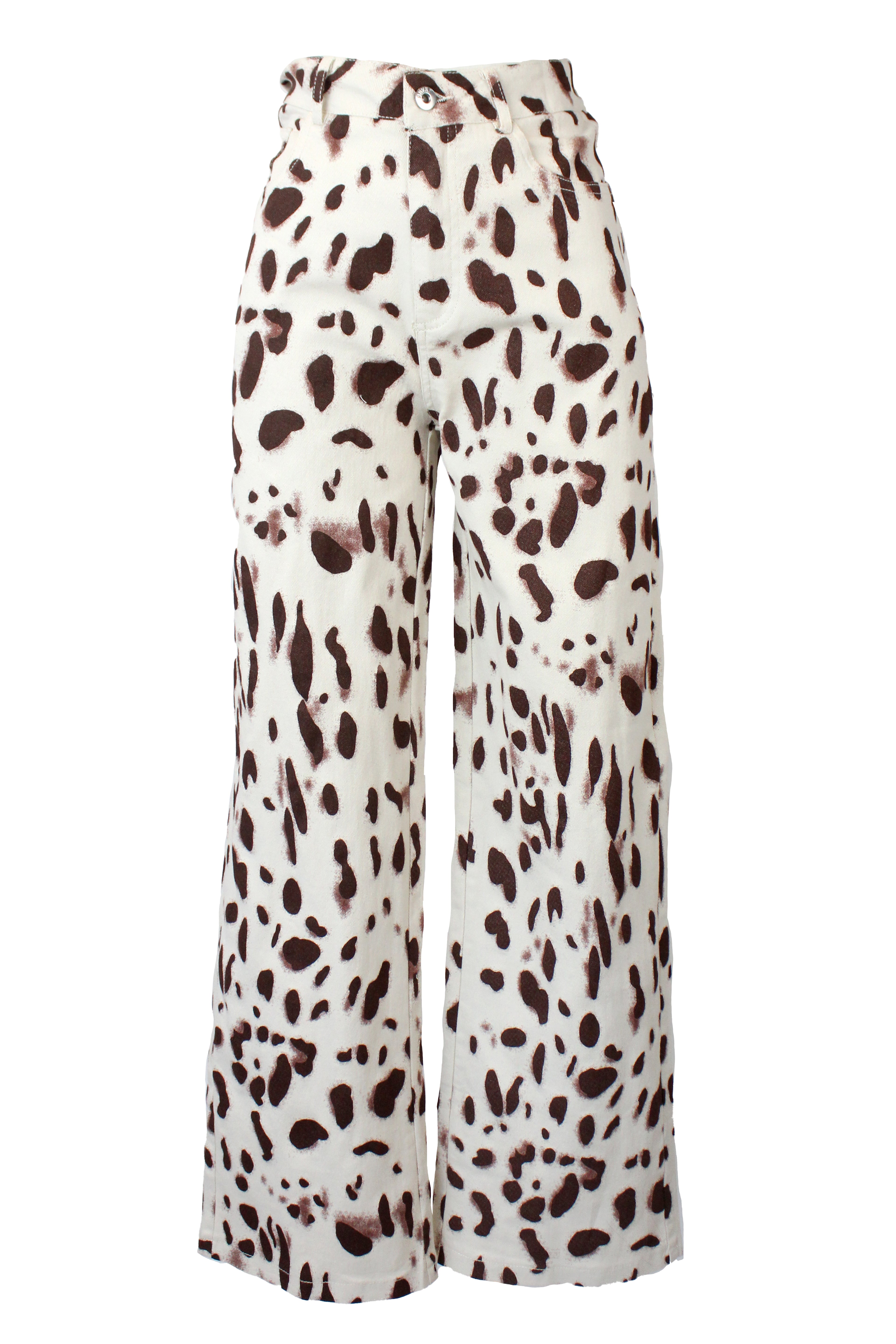 PS998 Pantalón Recto Animal Print Estilo Vaca