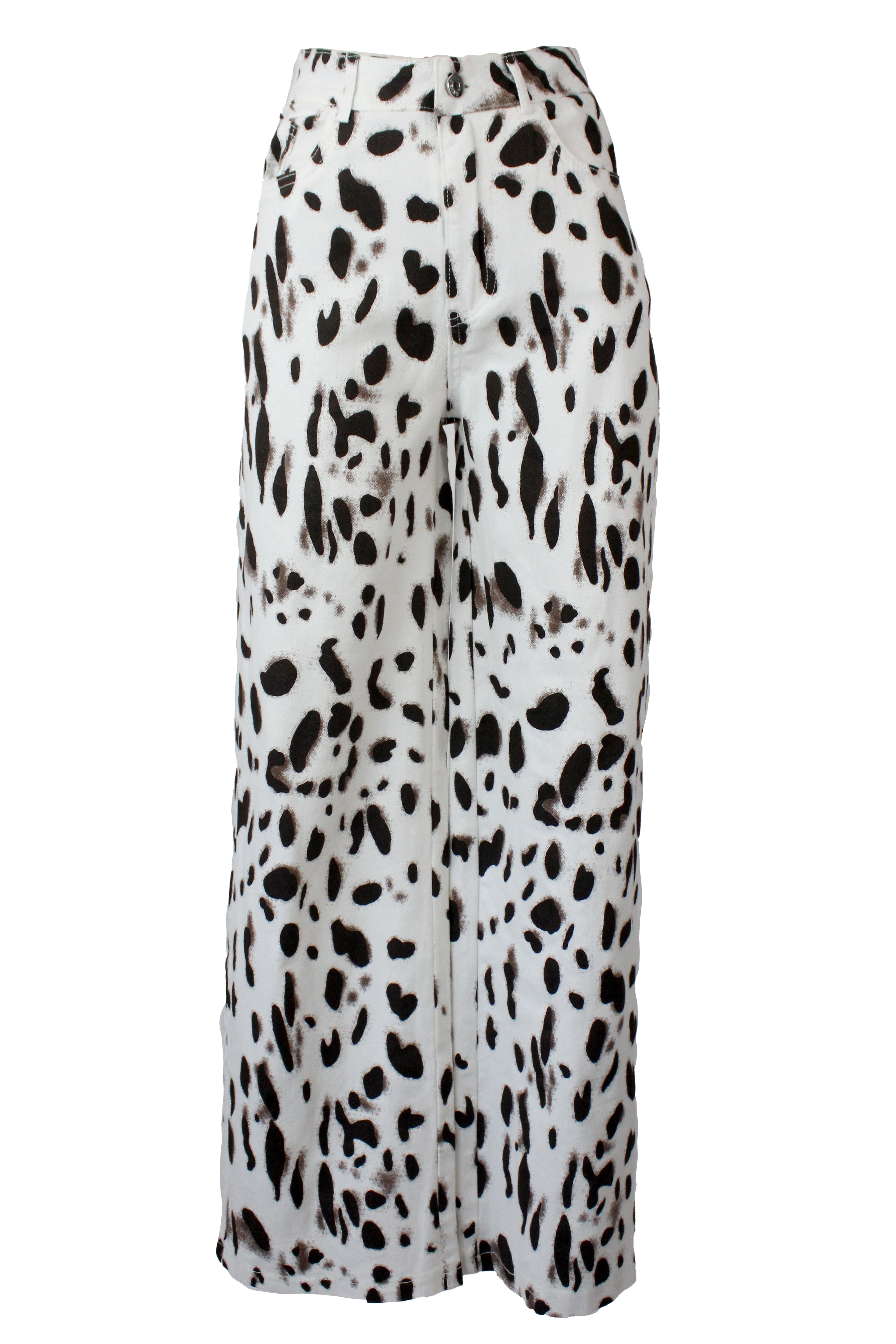 PS998 Pantalón Recto Animal Print Estilo Vaca