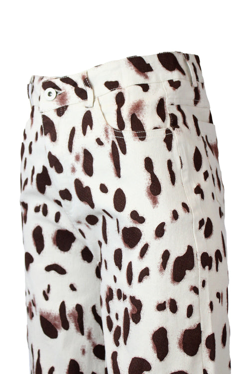 PS998 Pantalón Recto Animal Print Estilo Vaca