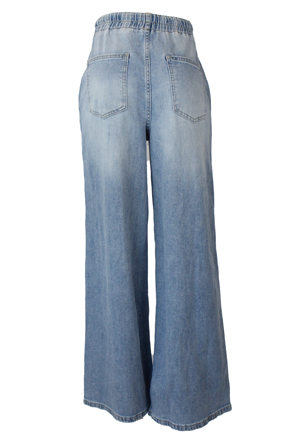 BQ2036 Pantalón de Mezclilla Recto con Elástico