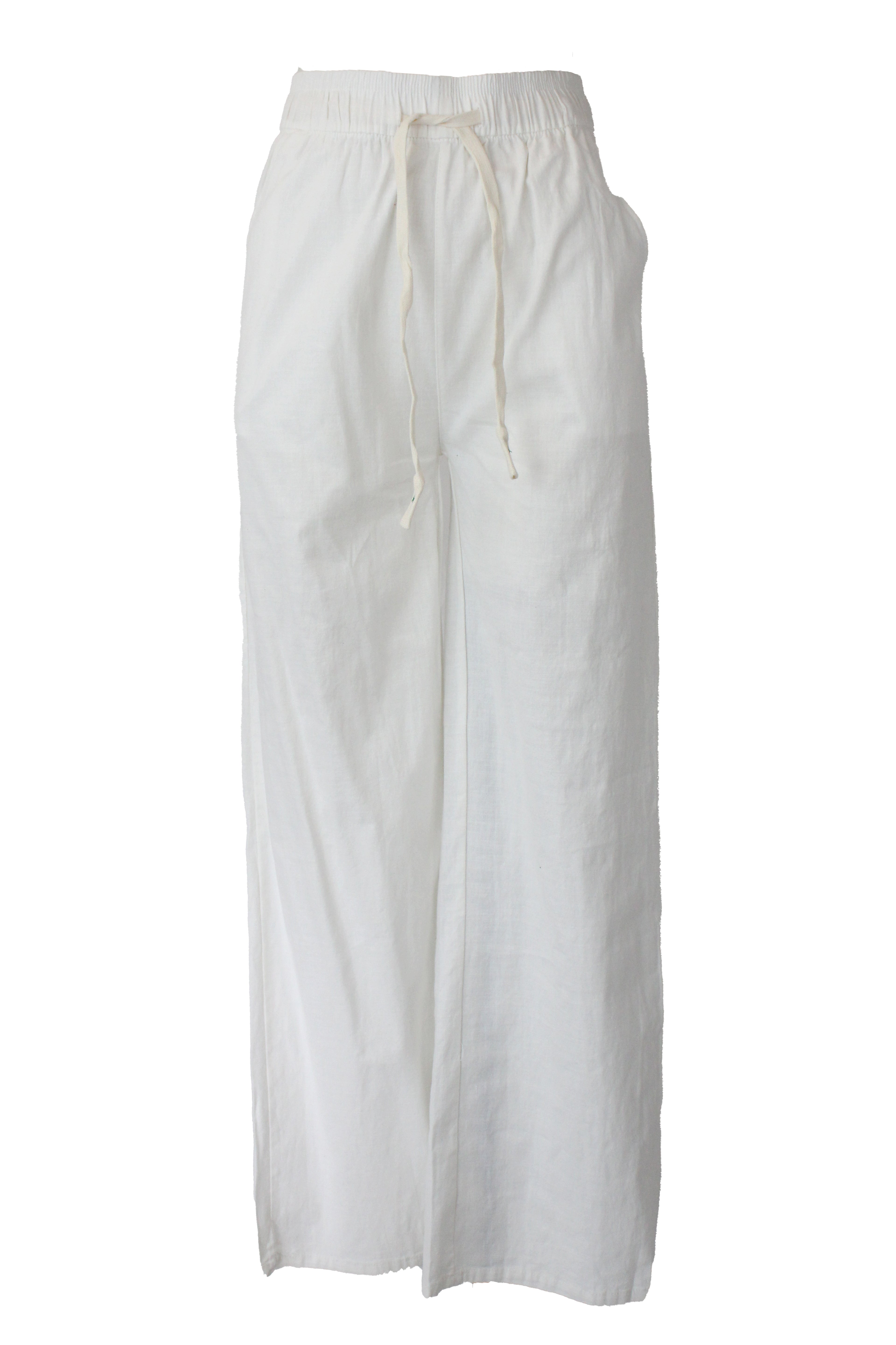 BQ1080-14 Pantalón Recto Lino con Elástico