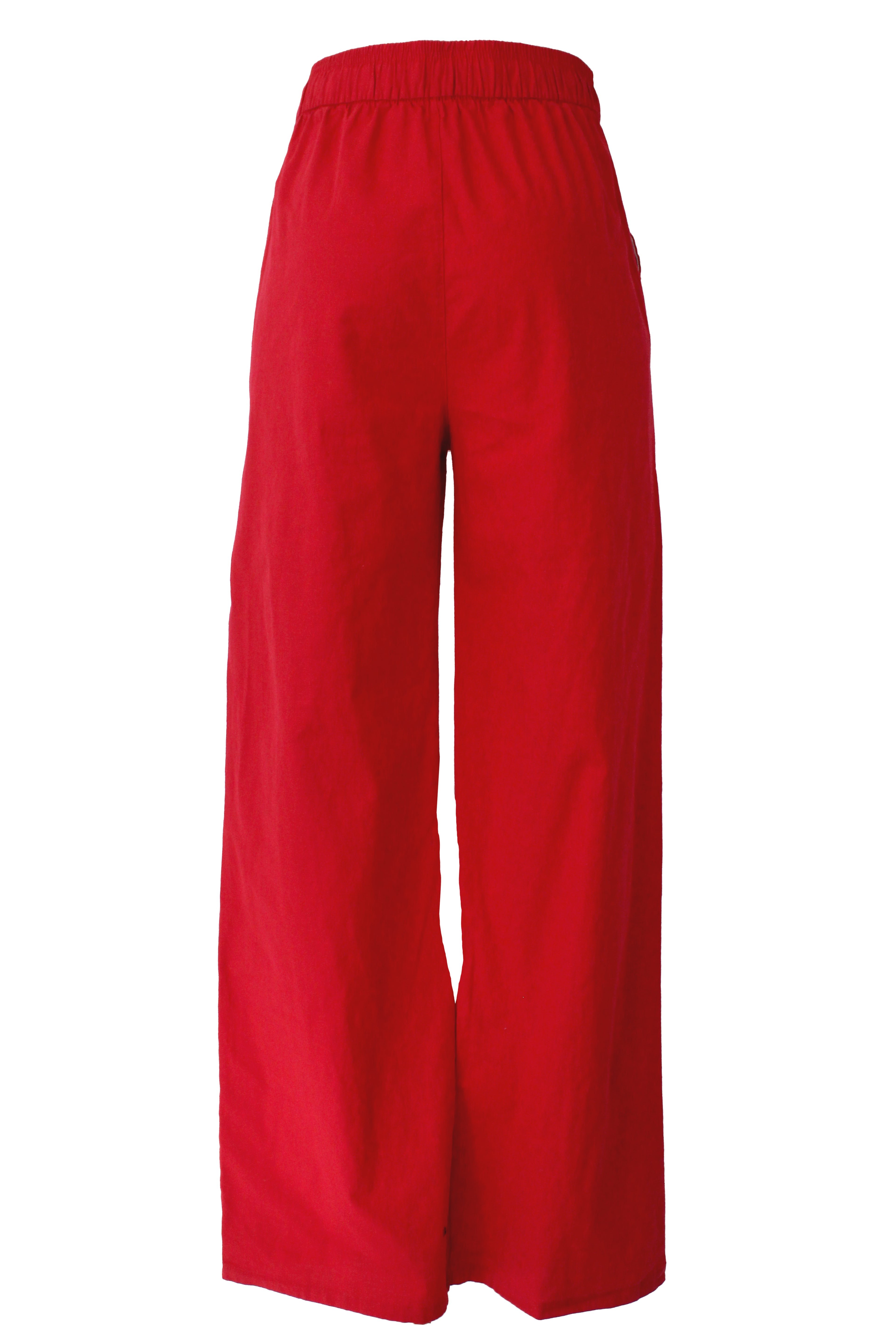 BQ1080-14 Pantalón Recto Lino con Elástico