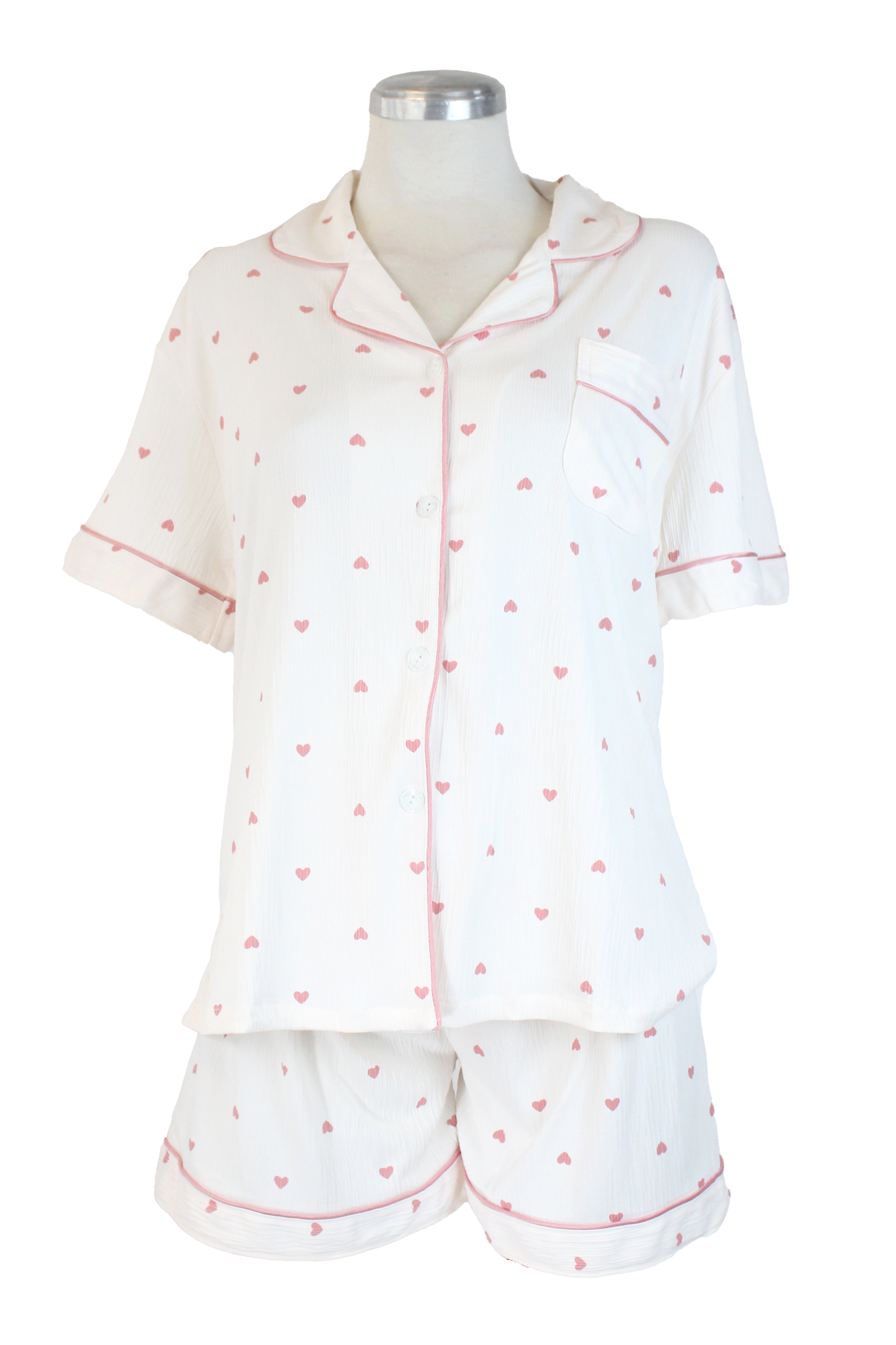 66056 Pijamada Camisa y Short Diseño Corazones