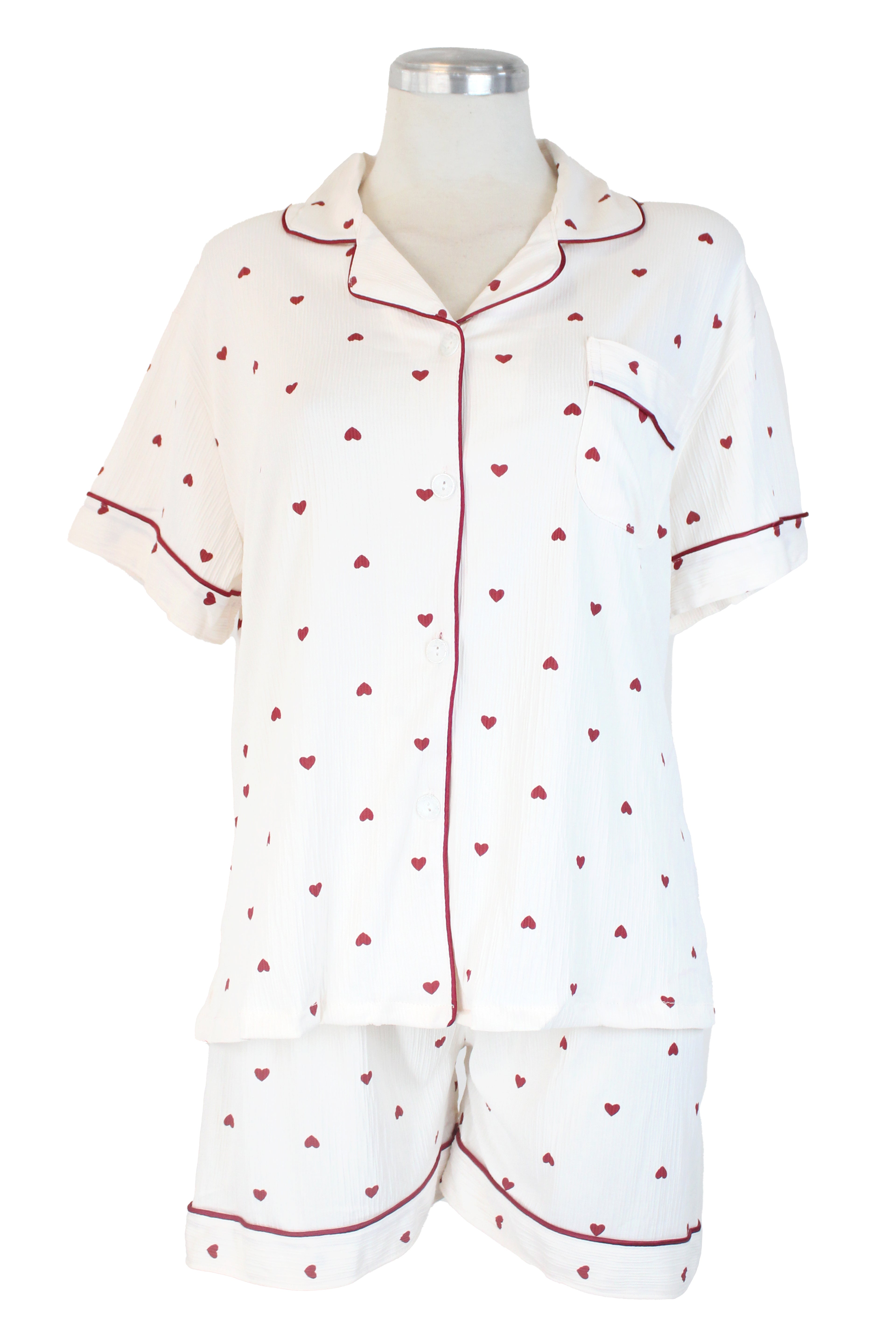 66056 Pijamada Camisa y Short Diseño Corazones