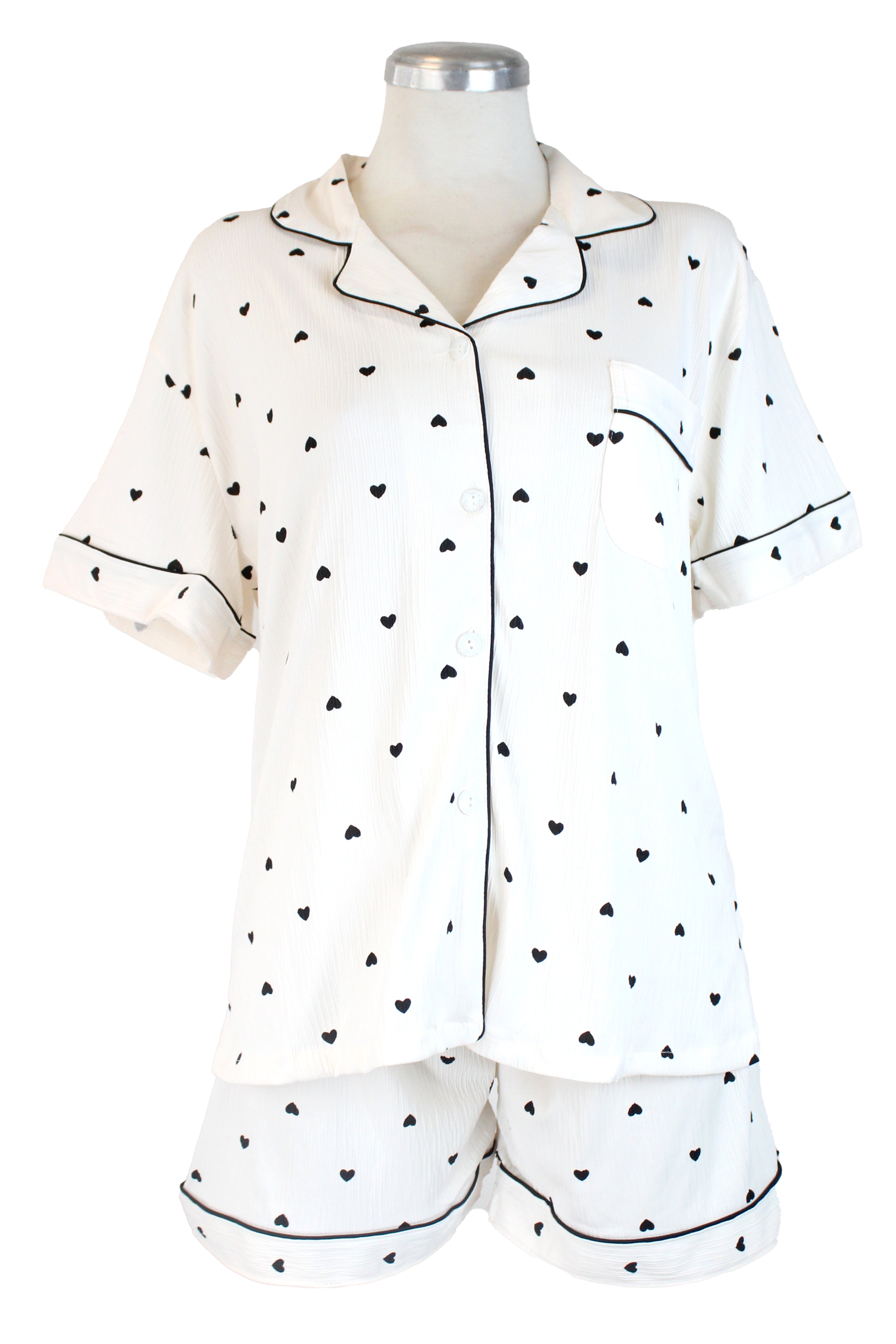 66056 Pijamada Camisa y Short Diseño Corazones
