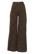 PS1001 Pantalón Recto Estampado Flores