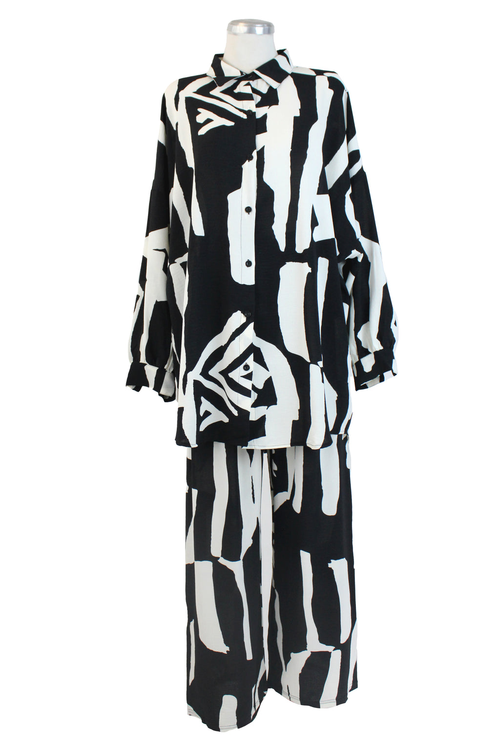 S-2579 Conjunto Camisón Estampado Abstracto