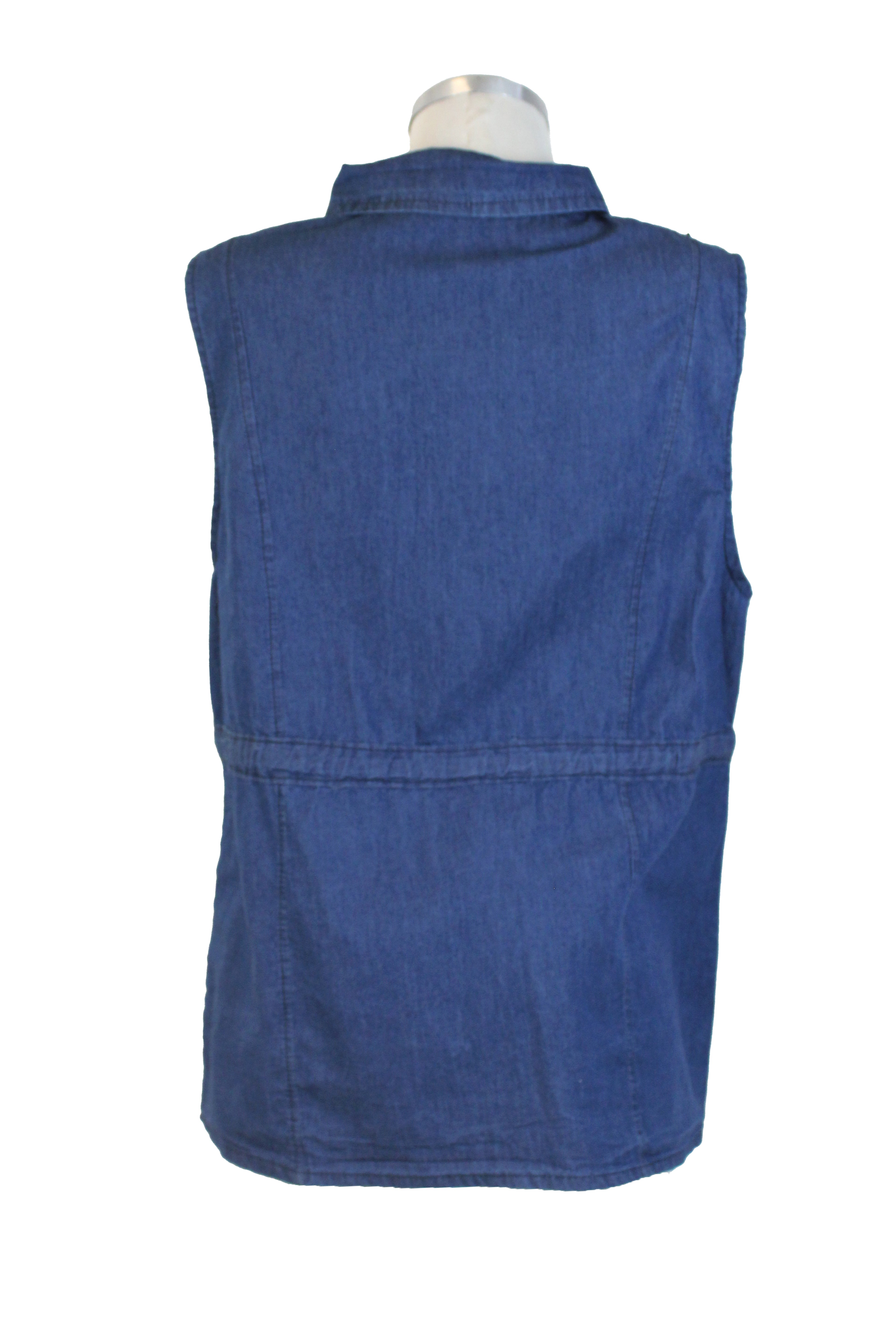 SMR20 Chaleco Mezclilla Botones y Zipper Ajuste en Cintura