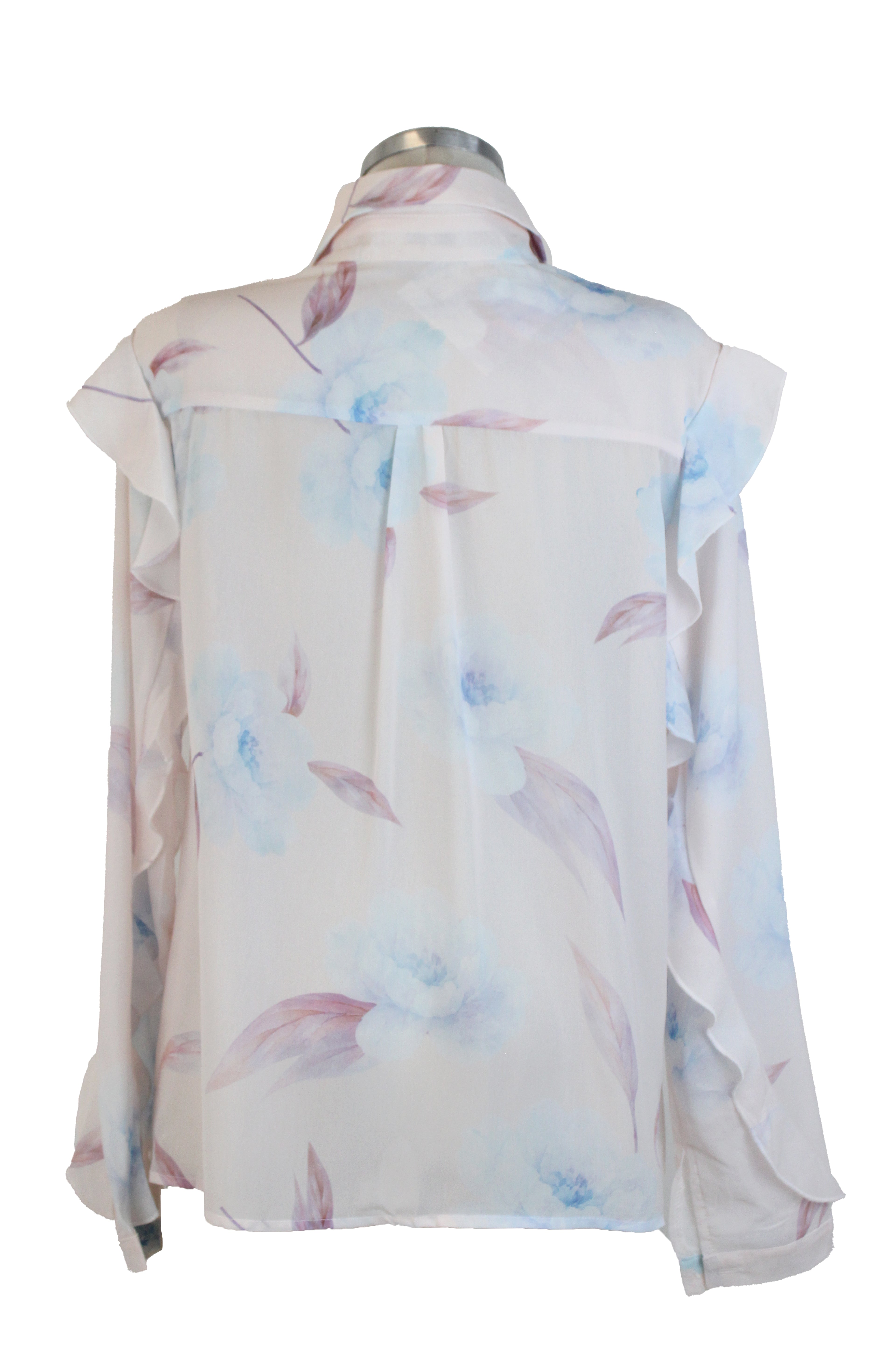 ML9068 Camisa con Olanes en Bordes Diseño Floral