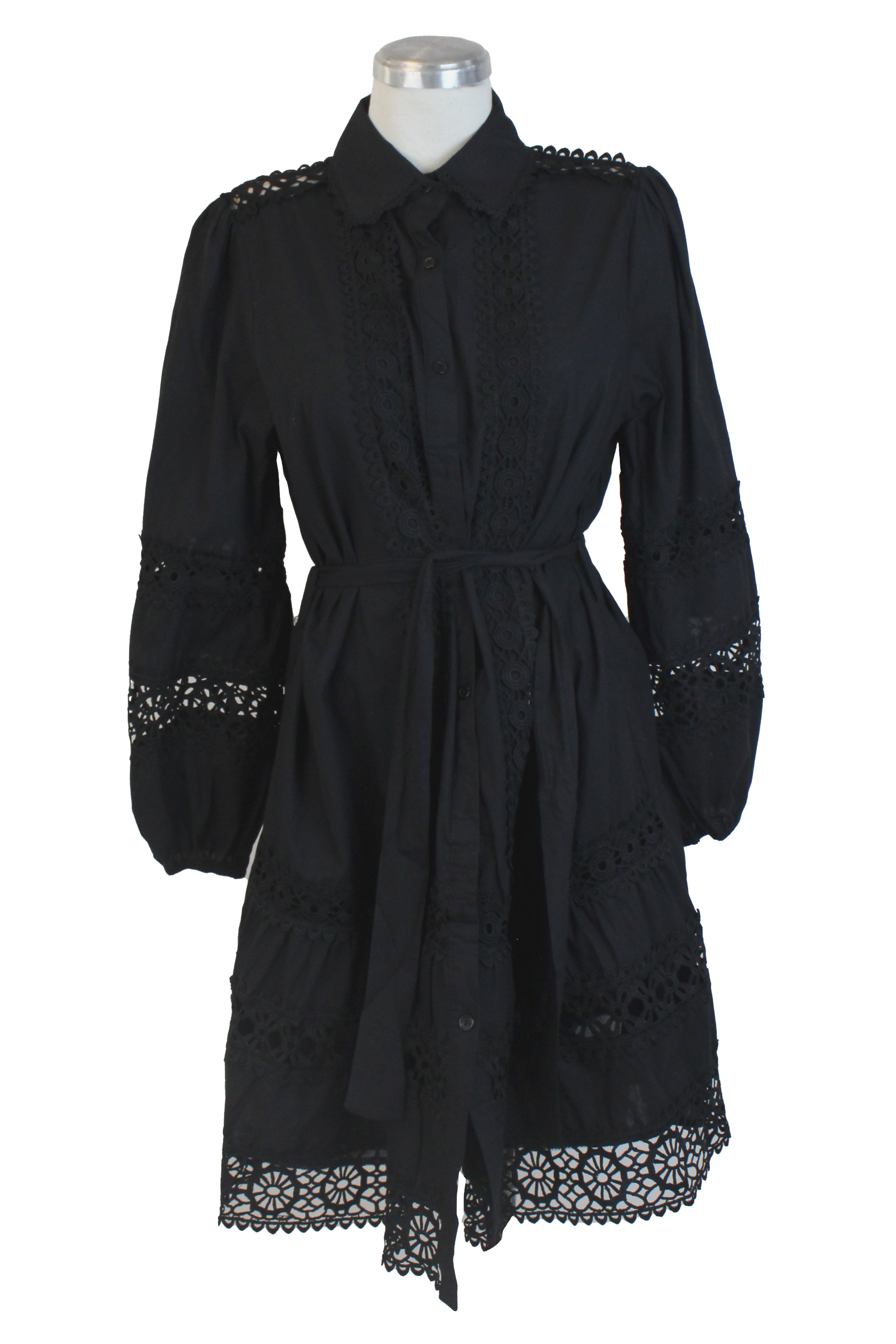 YS263 Vestido Bordado Floreado en Bordes