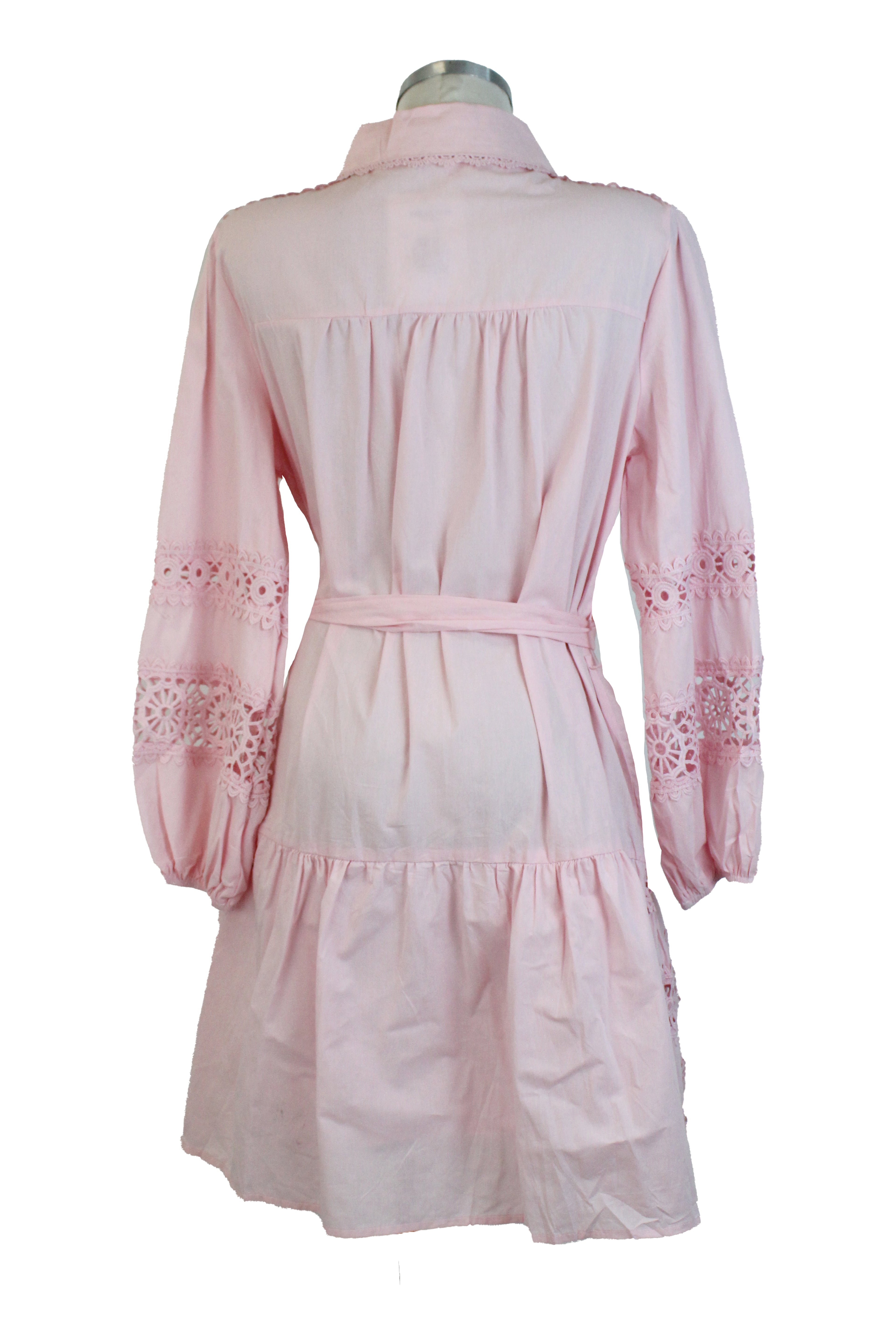 YS263 Vestido Bordado Floreado en Bordes