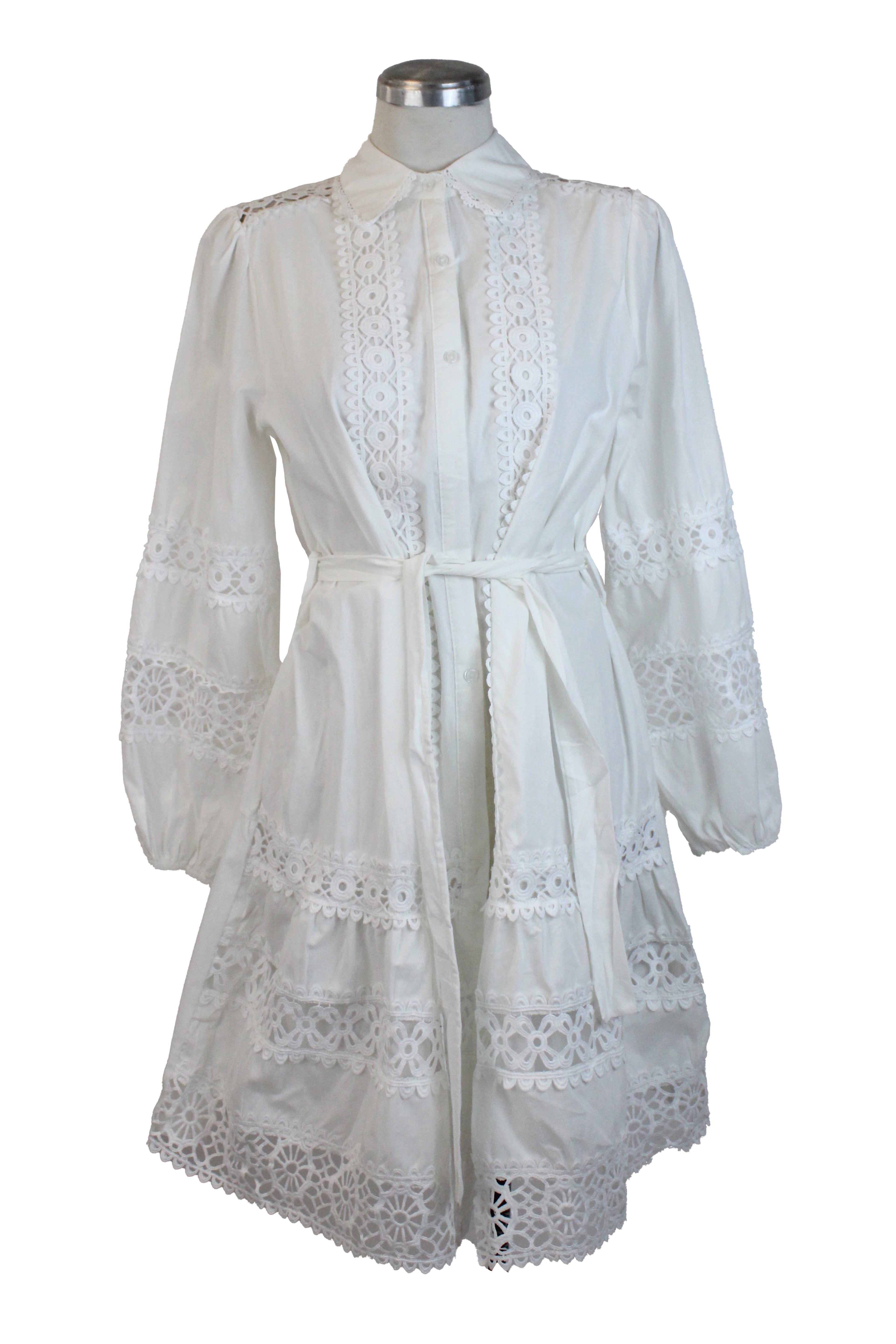 YS263 Vestido Bordado Floreado en Bordes