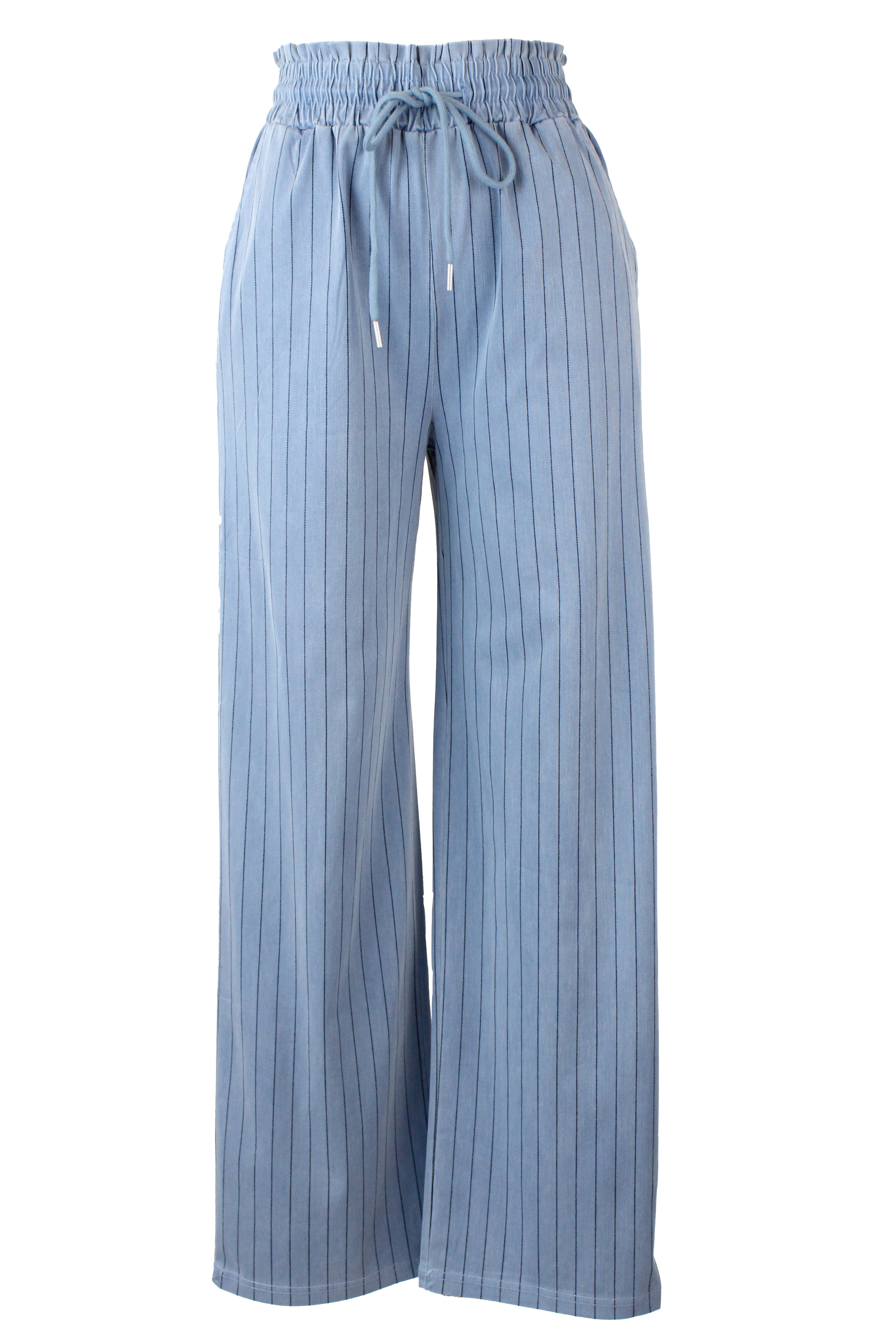 ZH-1657 Pantalón Ancho Diseño Líneas Olan Superior