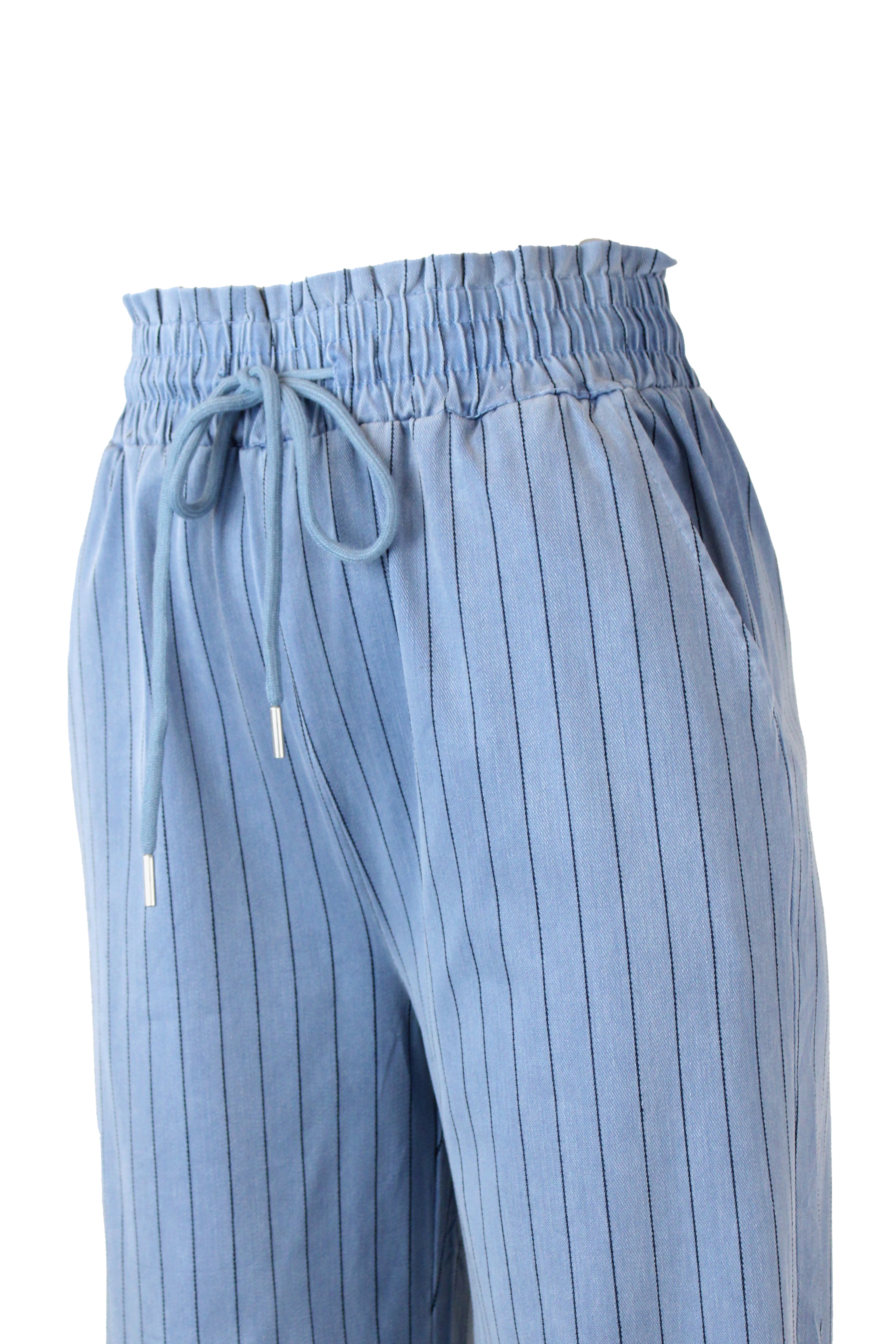 ZH-1657 Pantalón Ancho Diseño Líneas Olan Superior