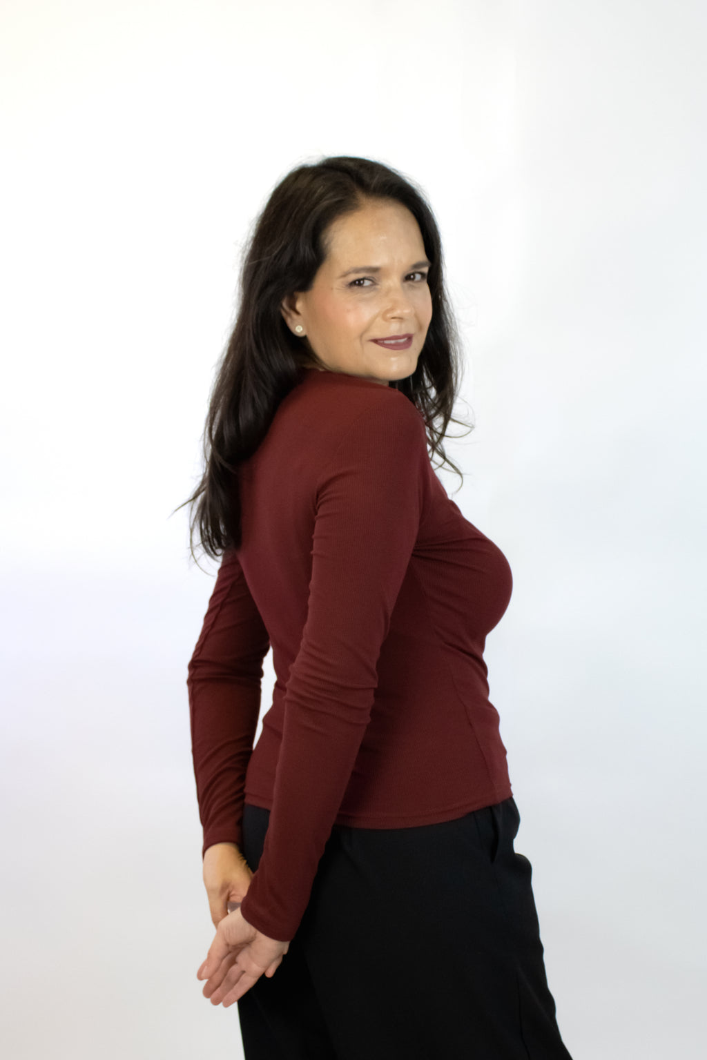 T3401 Blusa Manga Larga con Botones y Encaje