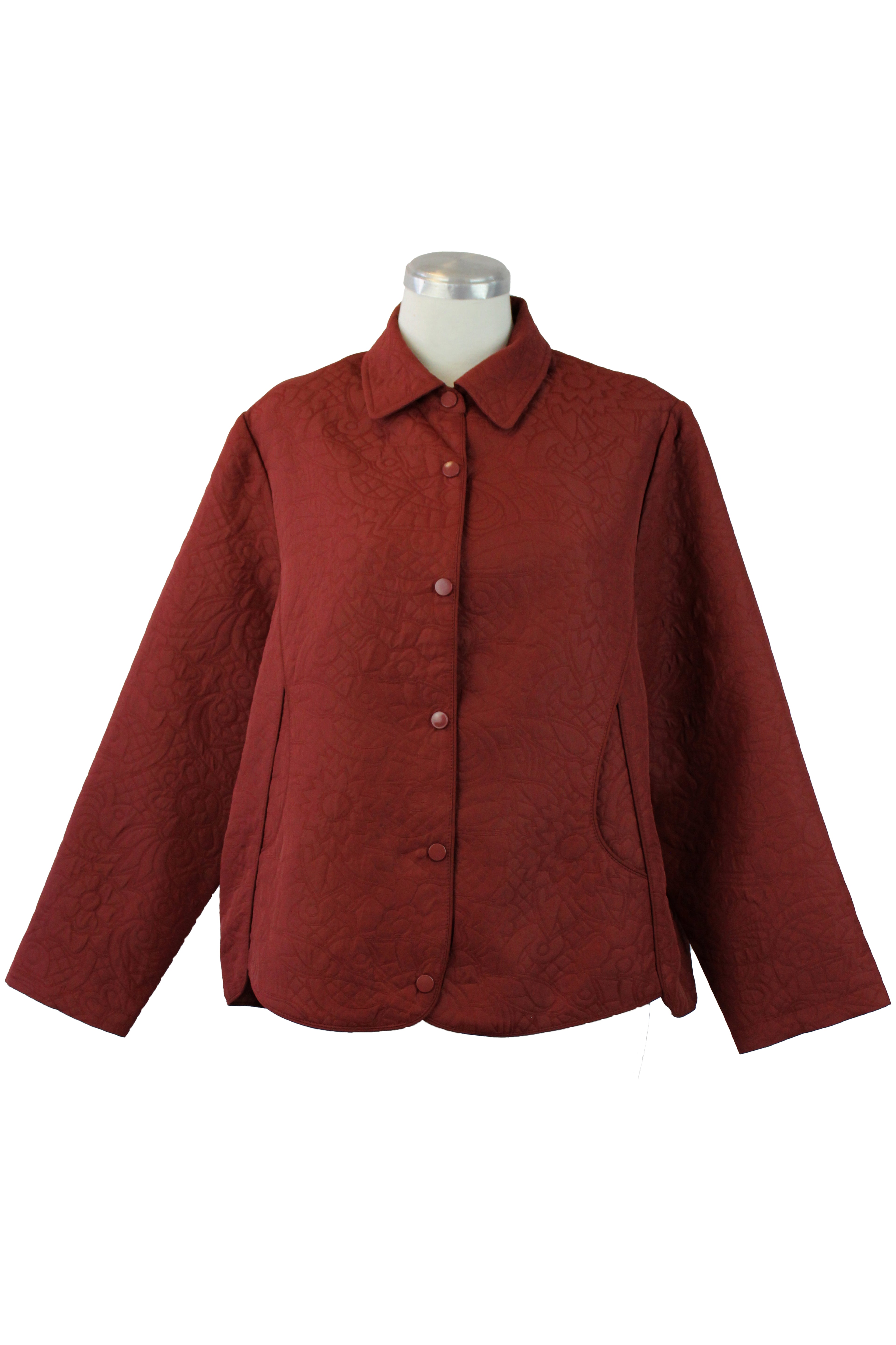 B290 Chamarra Bordado Flores Bolsa Lateral