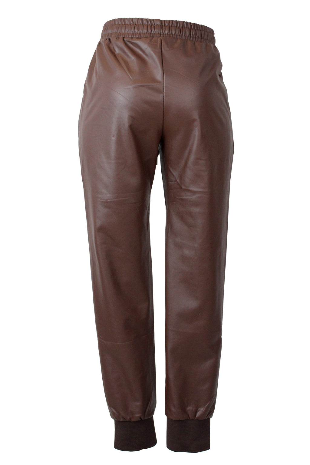 M502 Pantalón Vinipiel con Elsatico Parte Inferior Ajustada