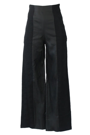 PS25889 Pantalón Mitad Vinipiel Mitad Bordado