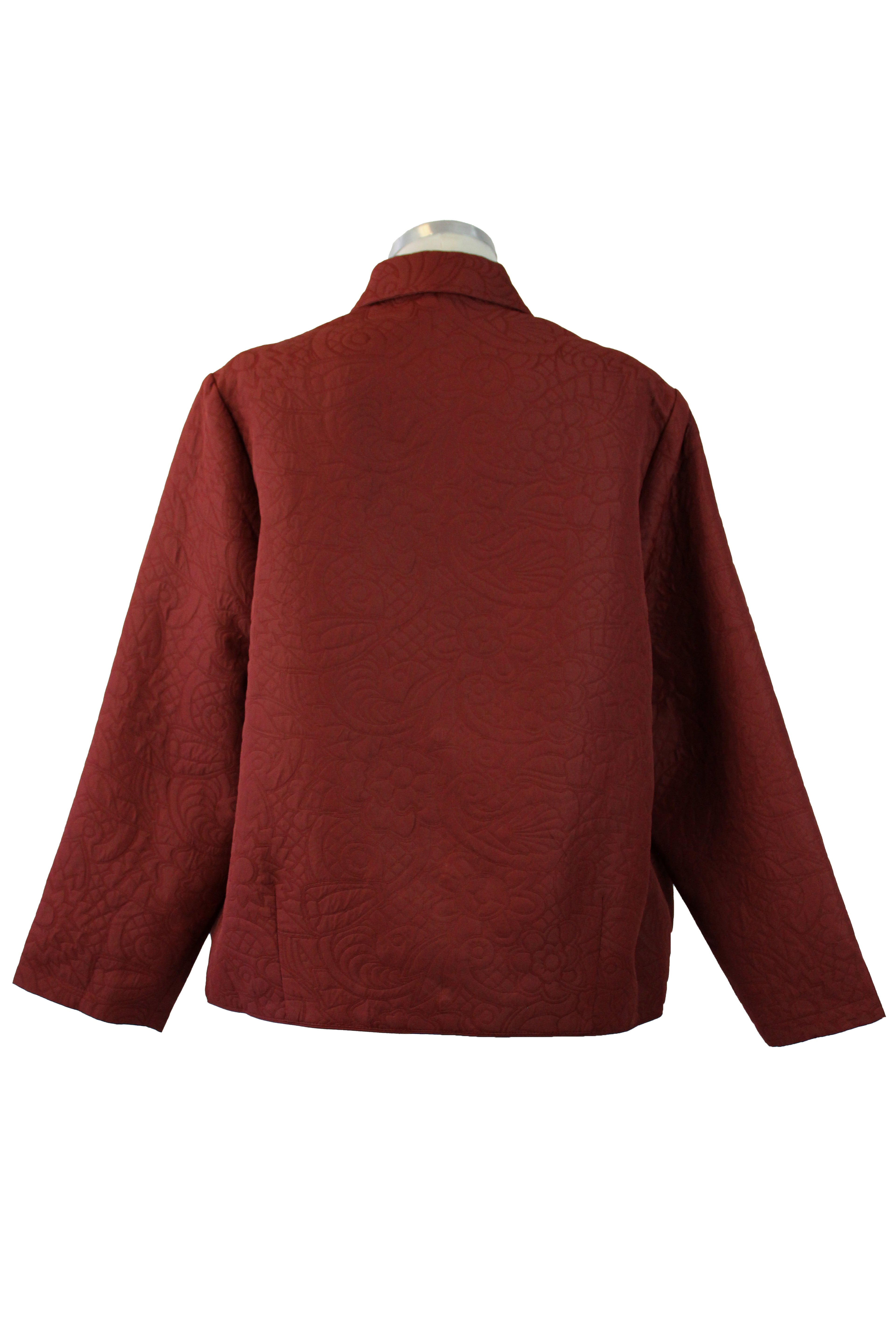 B290 Chamarra Bordado Flores Bolsa Lateral