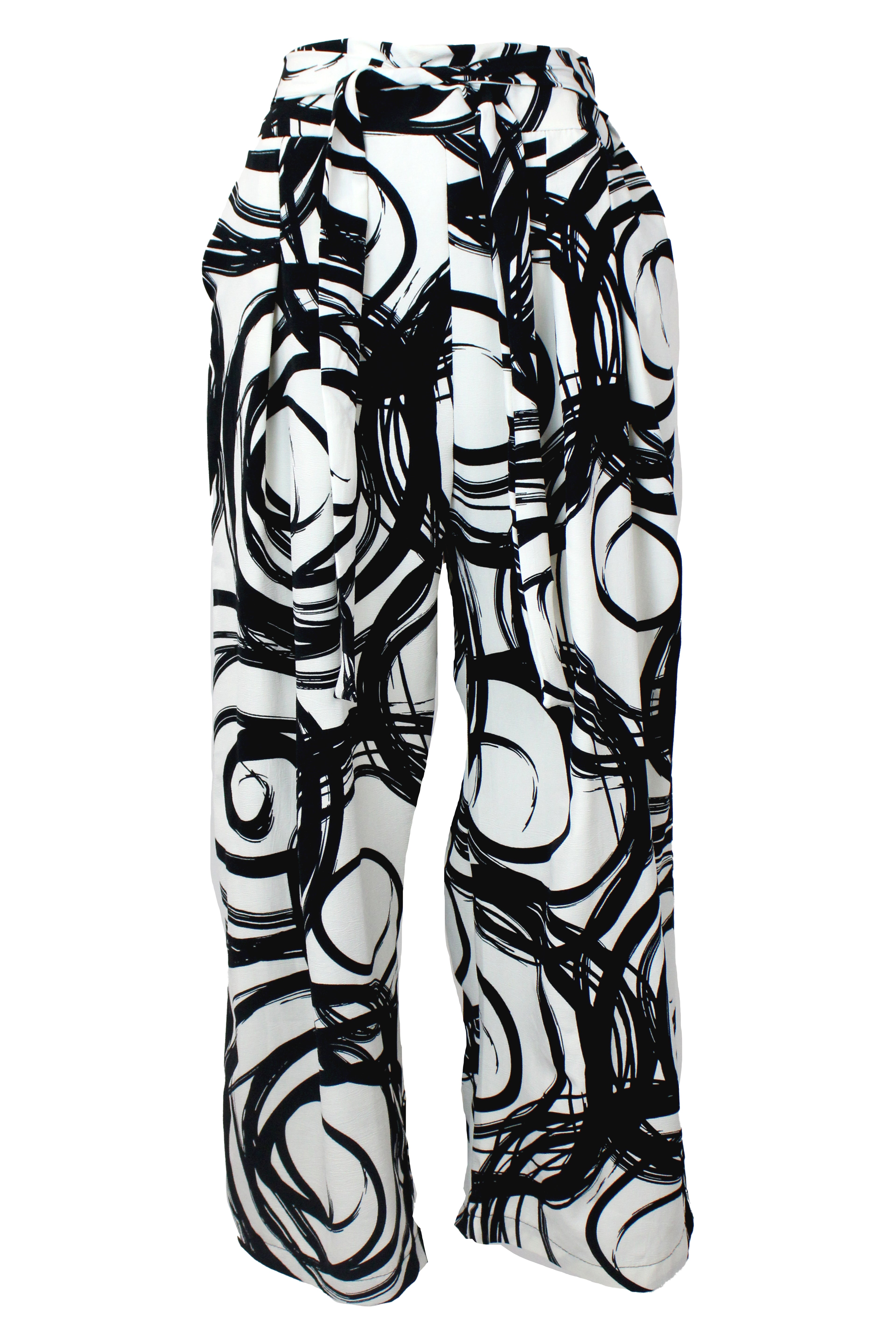 1PPE Pantalón Pinza Estampado con Lazo