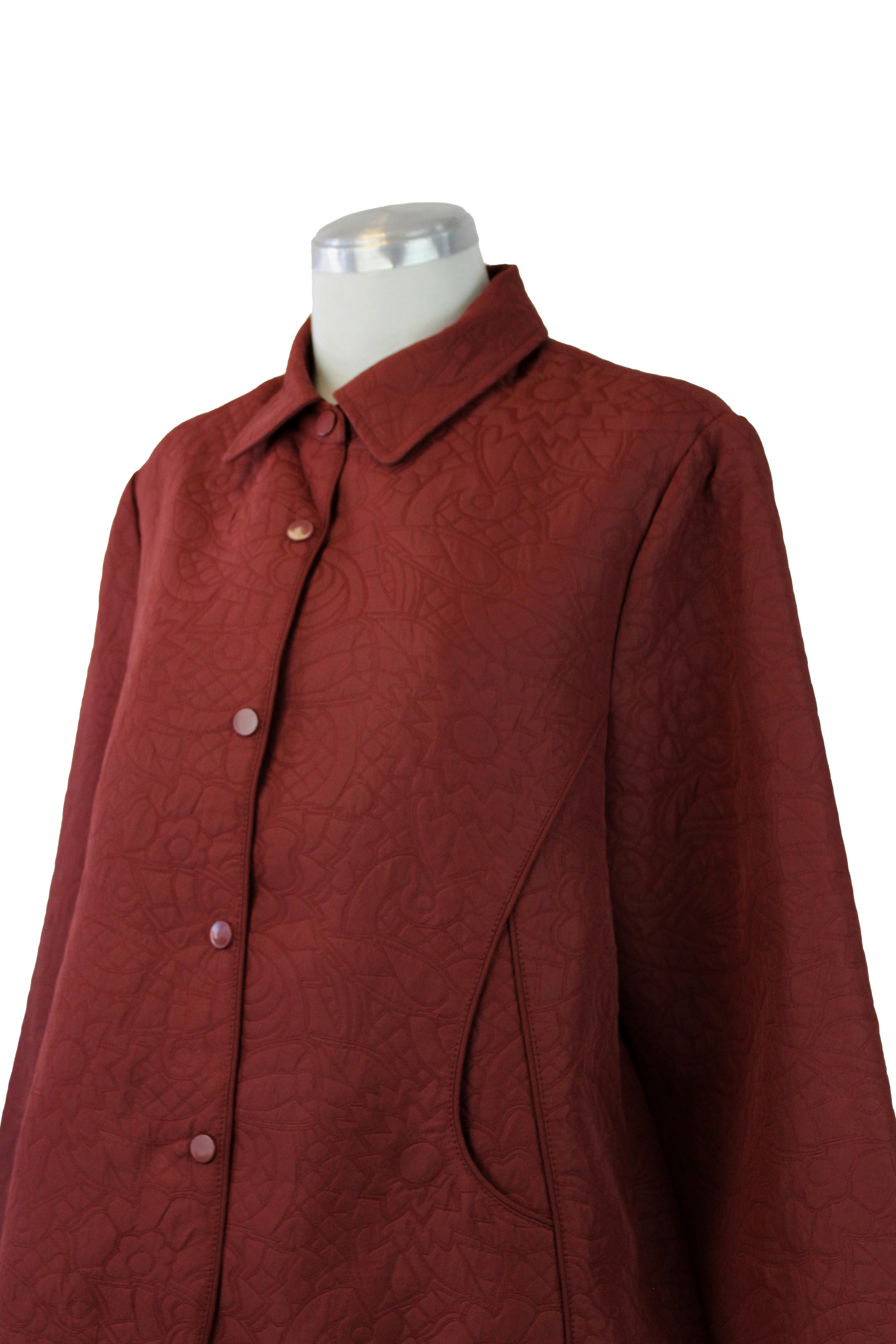 B290 Chamarra Bordado Flores Bolsa Lateral