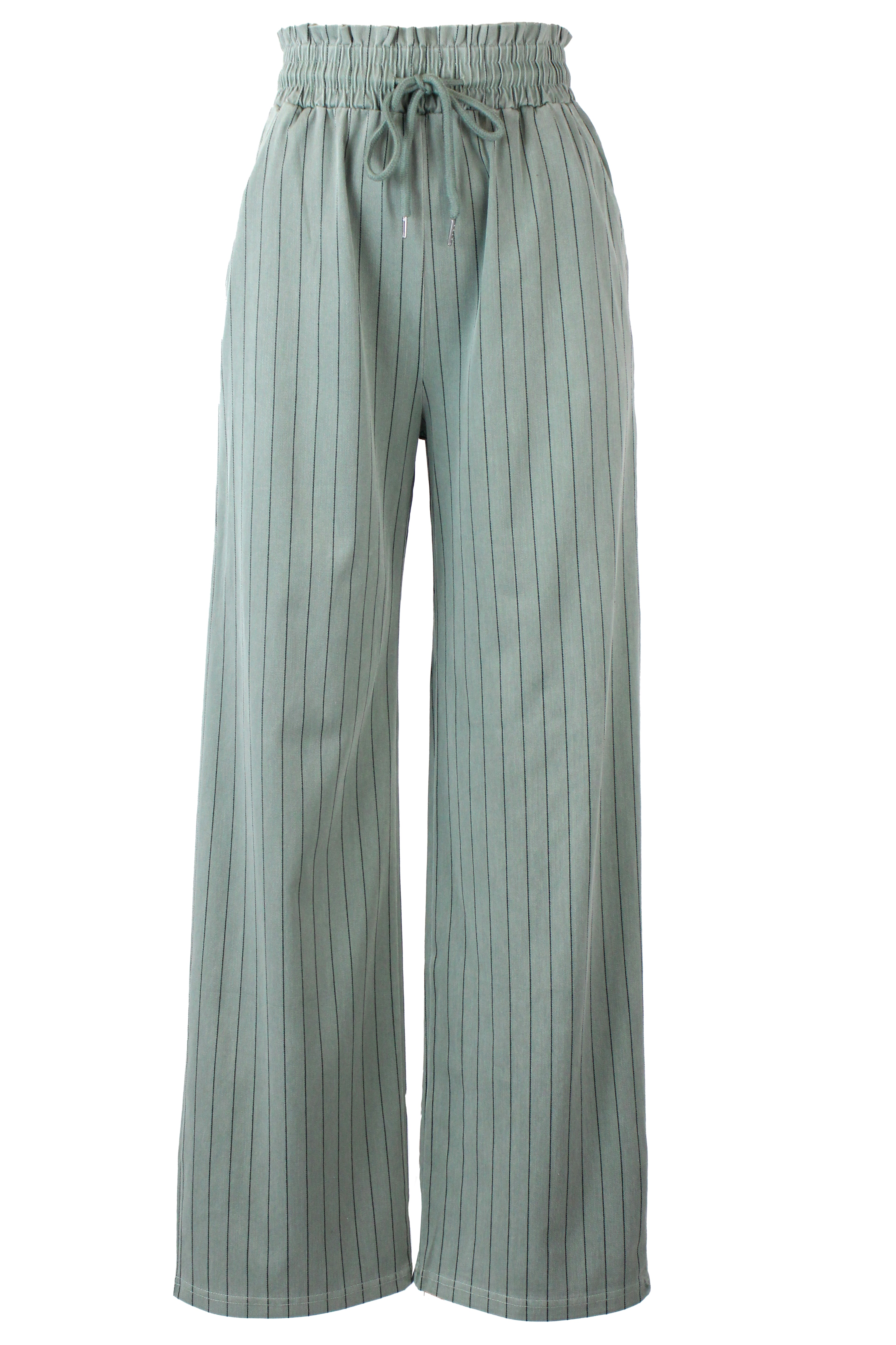 ZH-1657 Pantalón Ancho Diseño Líneas Olan Superior